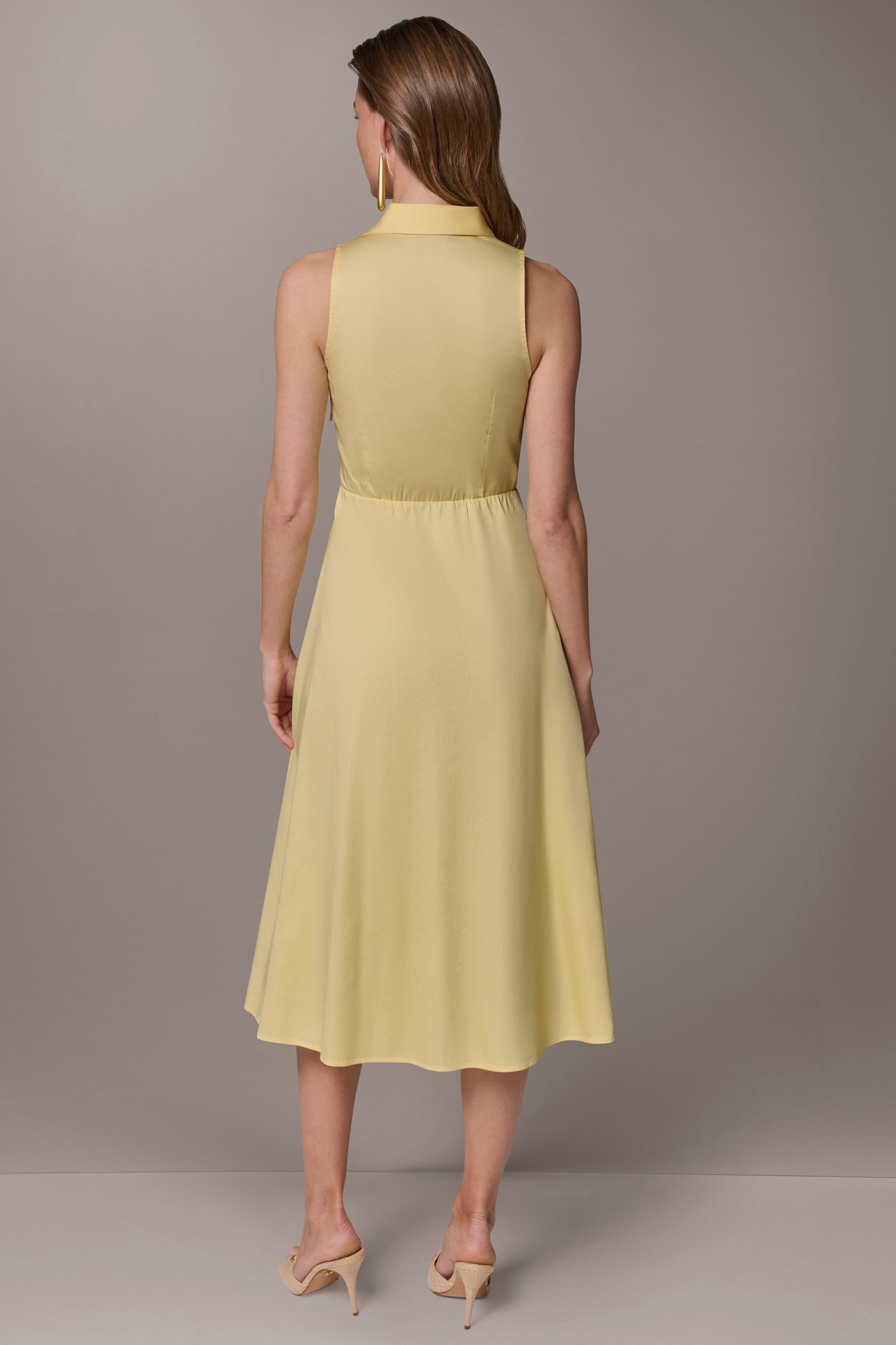 Panna Cotta COTTON-SATEEN MIDI SHIRT DRESS Donna Karan