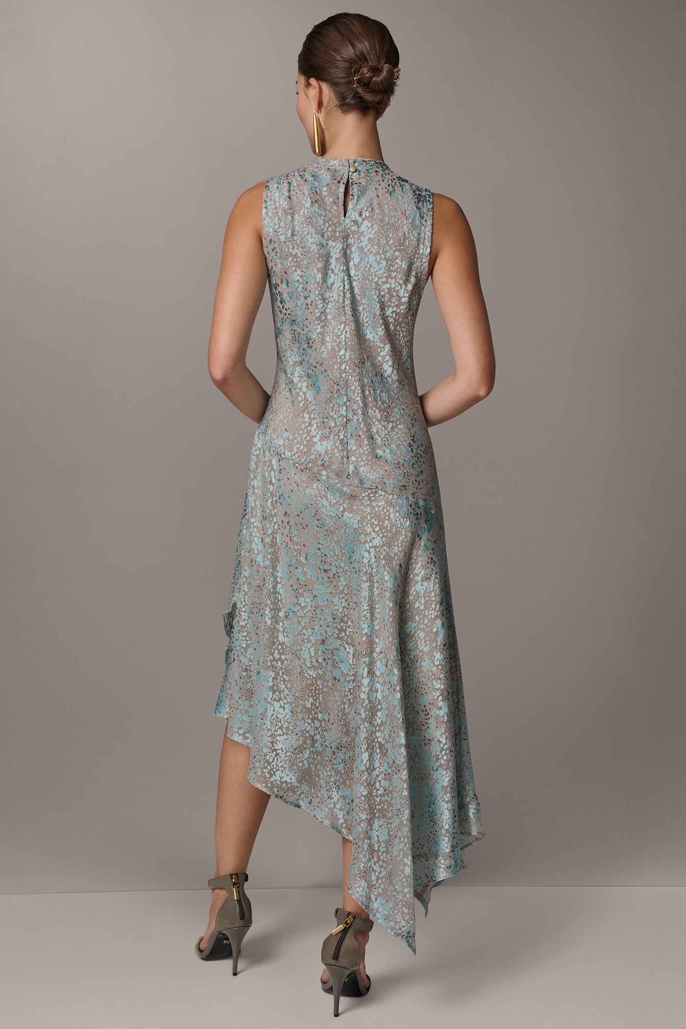 Turin Combo SLEEVELESS MIDI FIT AND FLARE DRESS Donna Karan