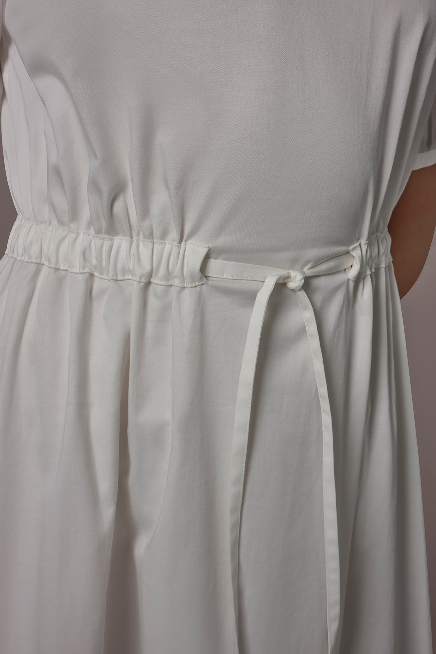 Cream COTTON-SATEEN LATTICE MIDI A-LINE DRESS Donna Karan