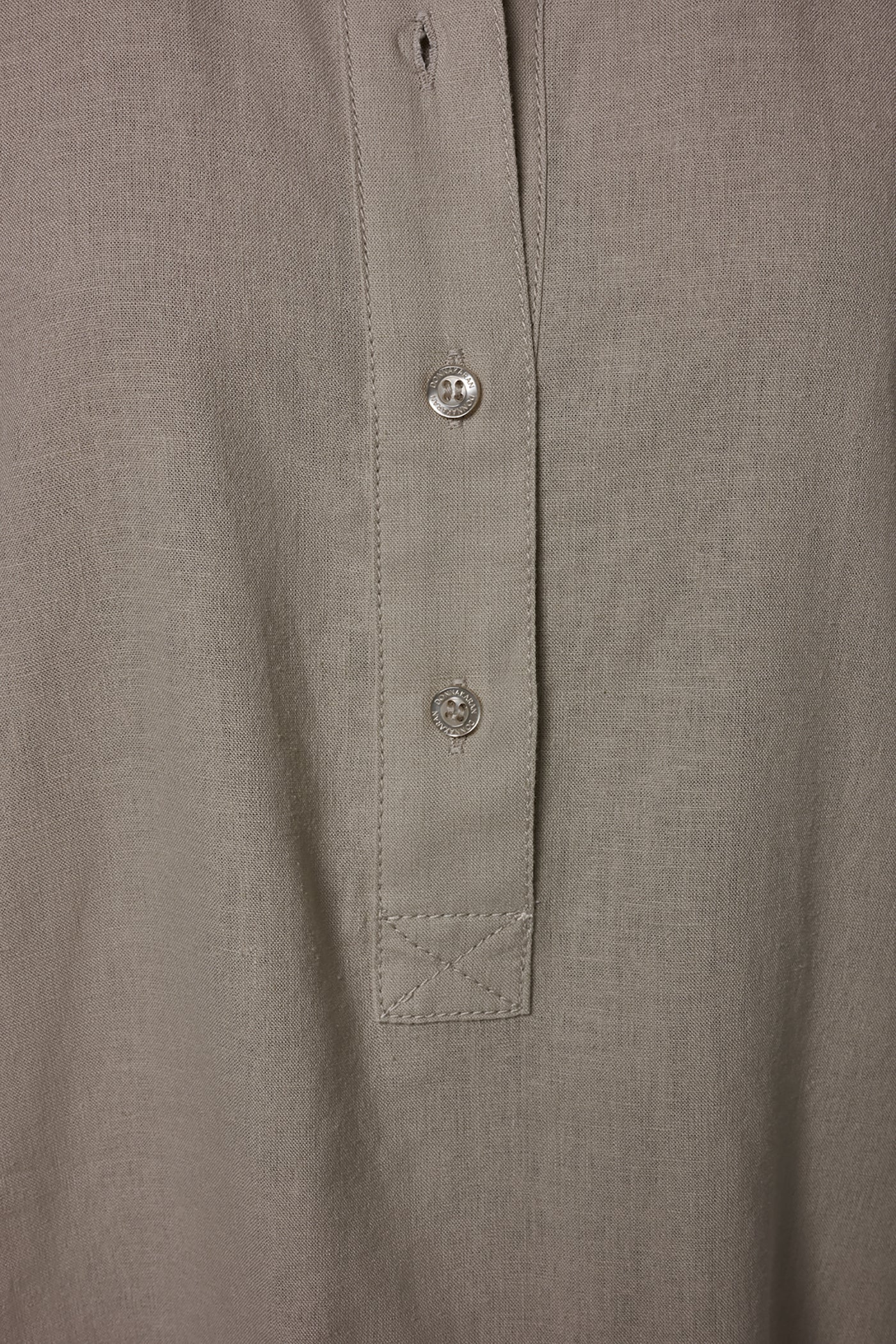 Sandstone LONG SLEEVE HALF BUTTON BLOUSE Donna Karan