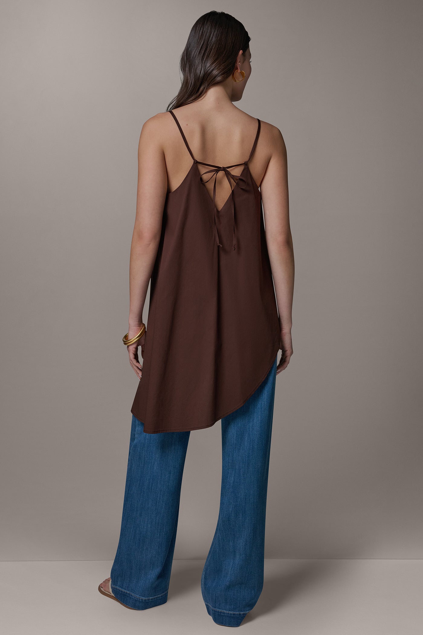 Canyon SLEEVELESS ASYMMETRIC TIE BACK BLOUSE Donna Karan