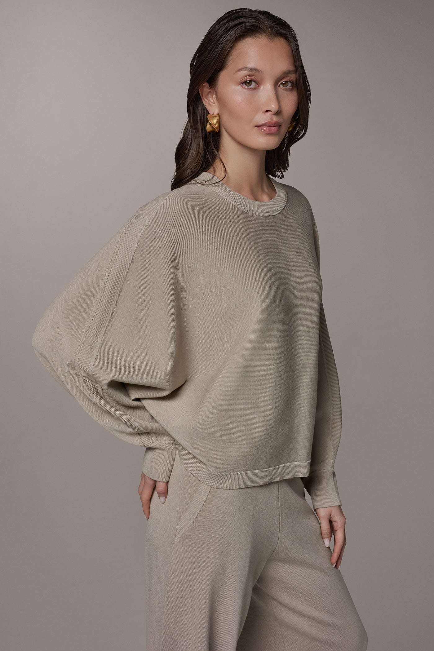 Sandstone LONG DOLMAN SLEEVE SWEATER Donna Karan