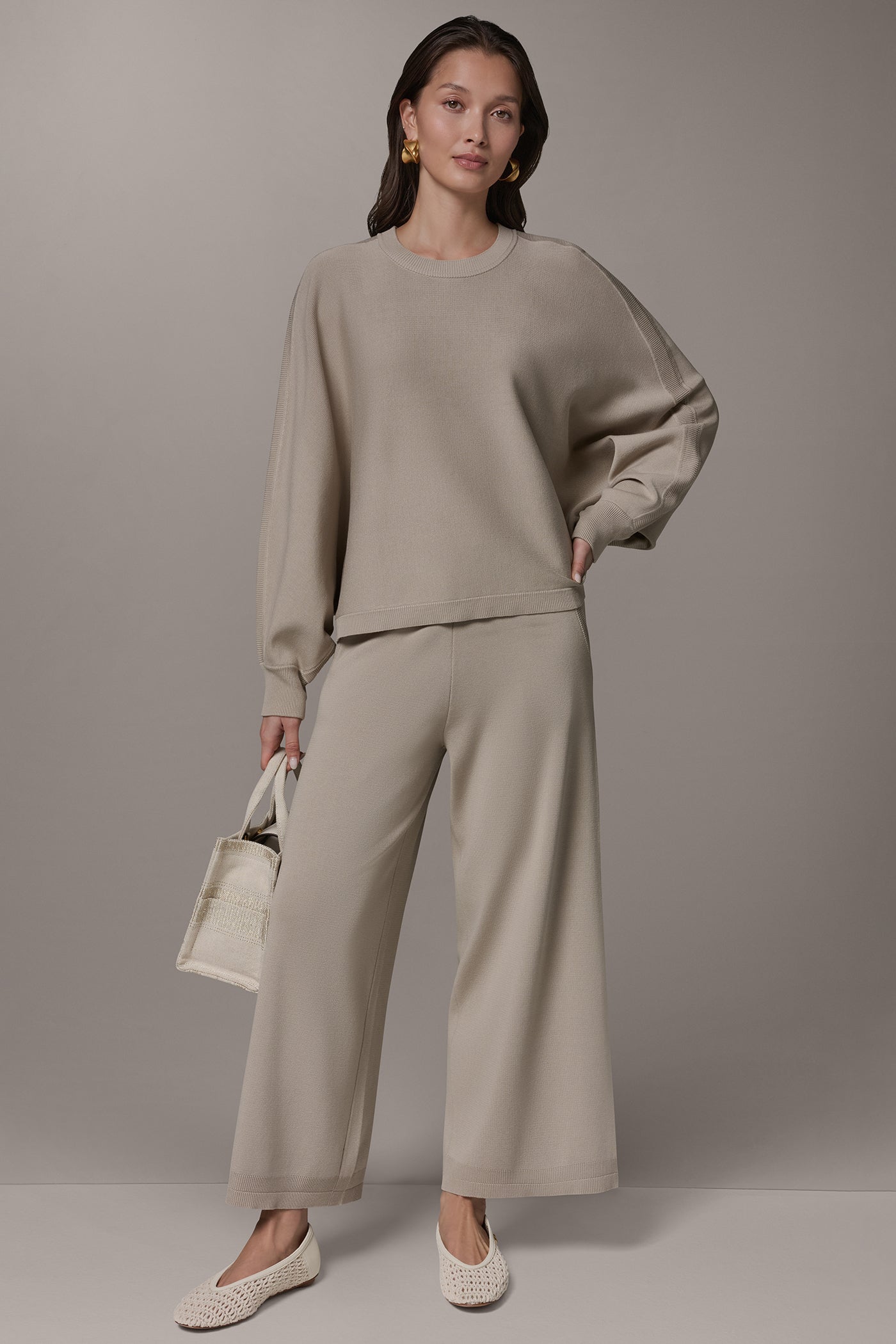 Sandstone LONG DOLMAN SLEEVE SWEATER Donna Karan
