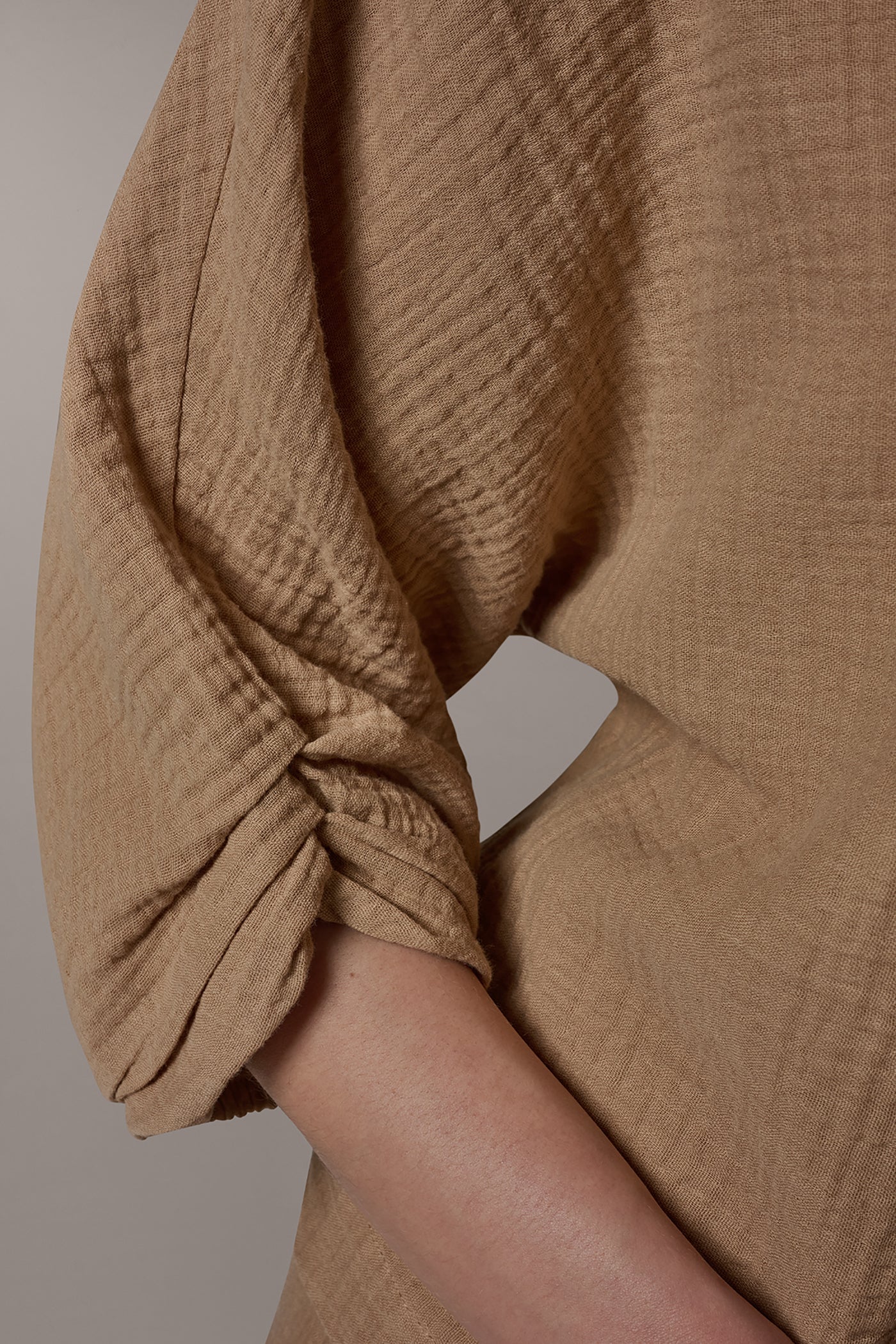 Fawn 3/4 SLEEVE TWIST CUFF BLOUSE Donna Karan
