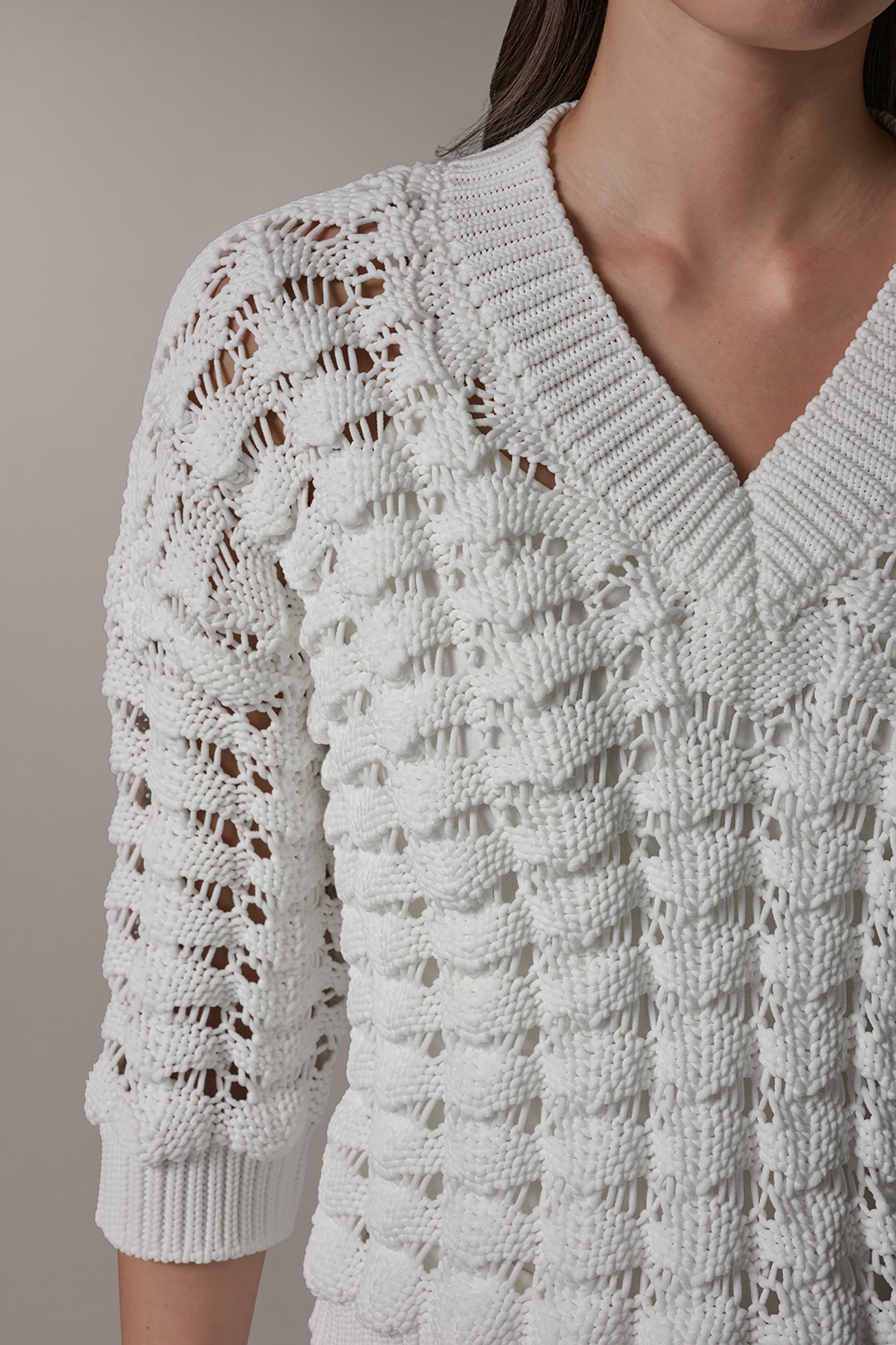 Cream 3/4 SLEEVE SWEATER Donna Karan