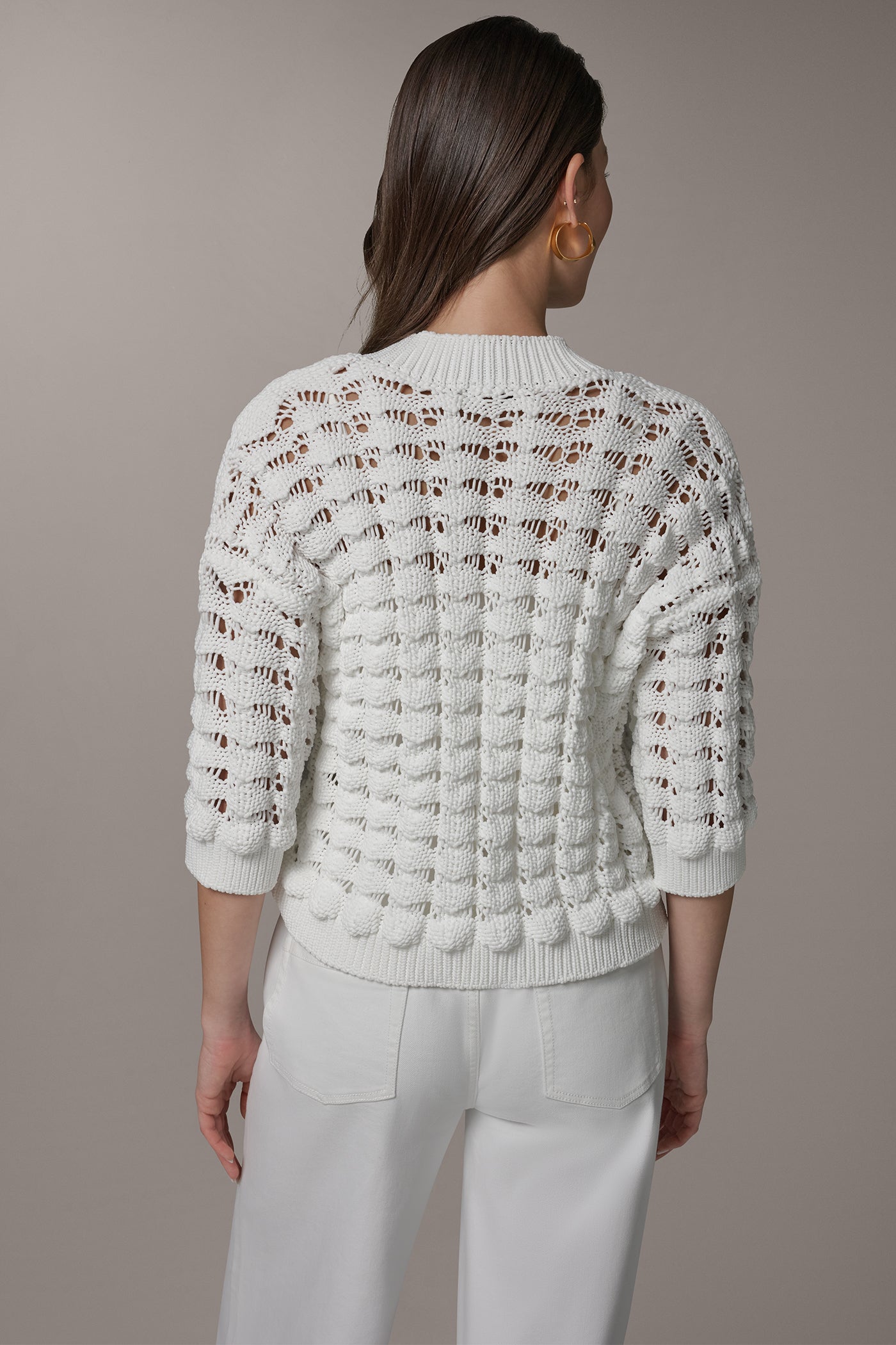 Cream 3/4 SLEEVE SWEATER Donna Karan