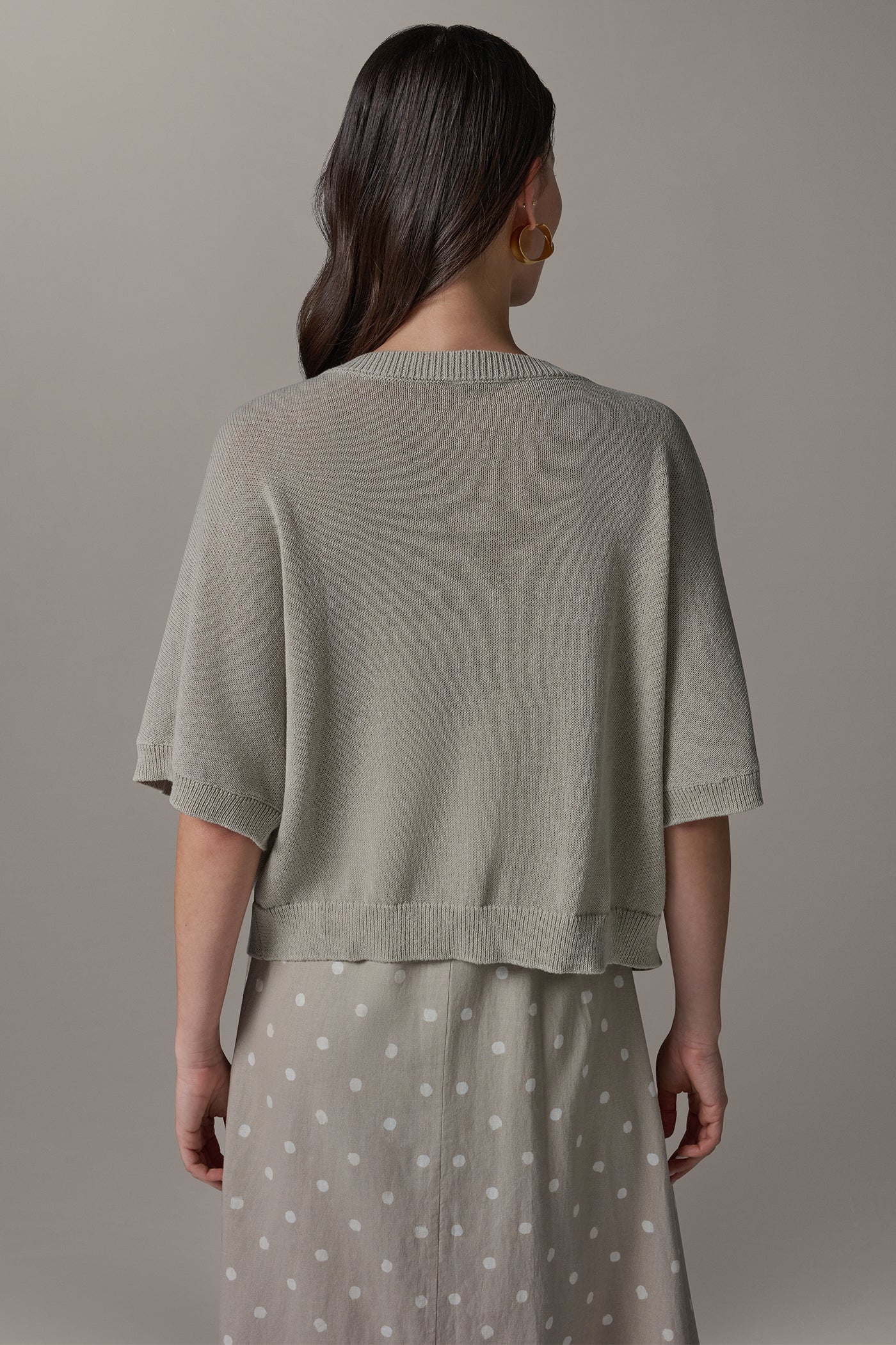 Sandstone SHORT SLEEVE EASY CARDIGAN Donna Karan