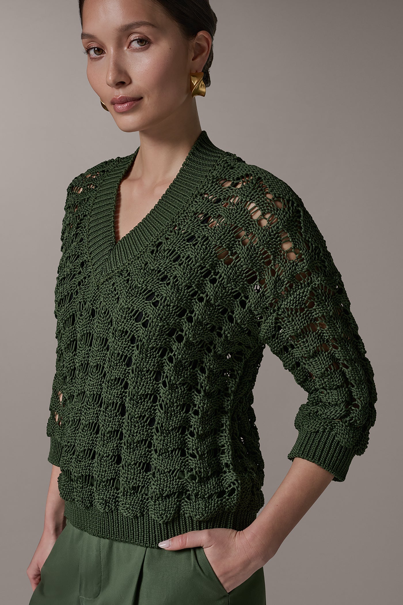 Verde 3/4 SLEEVE SWEATER Donna Karan