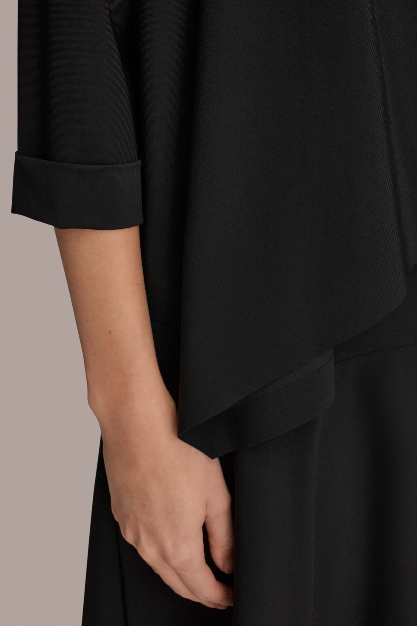 Black THE MODERN TRAVEL 3/4 SLEEVE SHAWL CARDIGAN JACKET Donna Karan