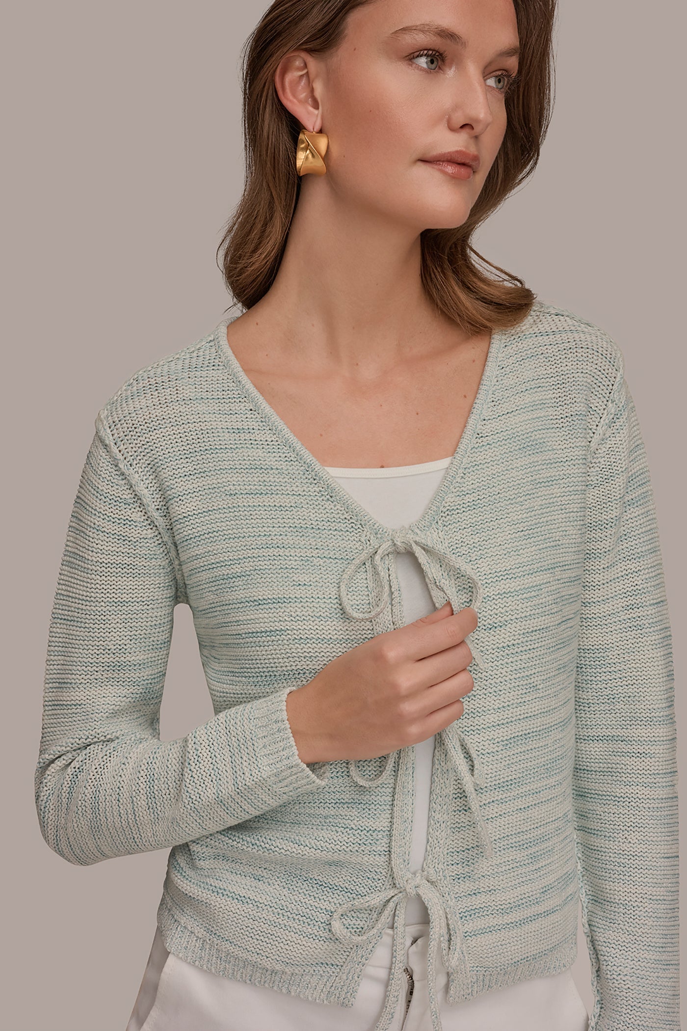 Skylight Combo TIE-FRONT CARDIGAN Donna Karan