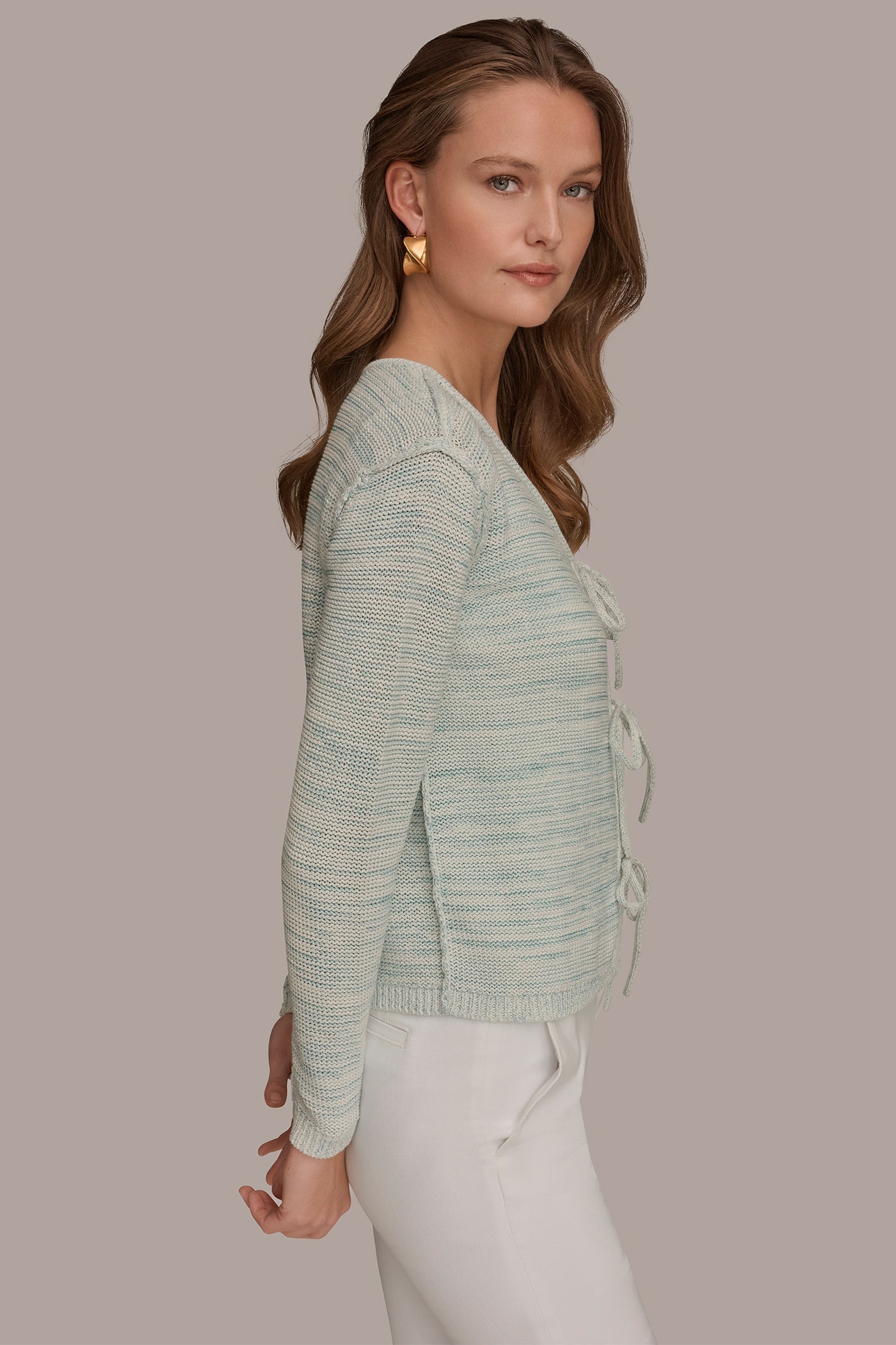 Skylight Combo TIE-FRONT CARDIGAN Donna Karan