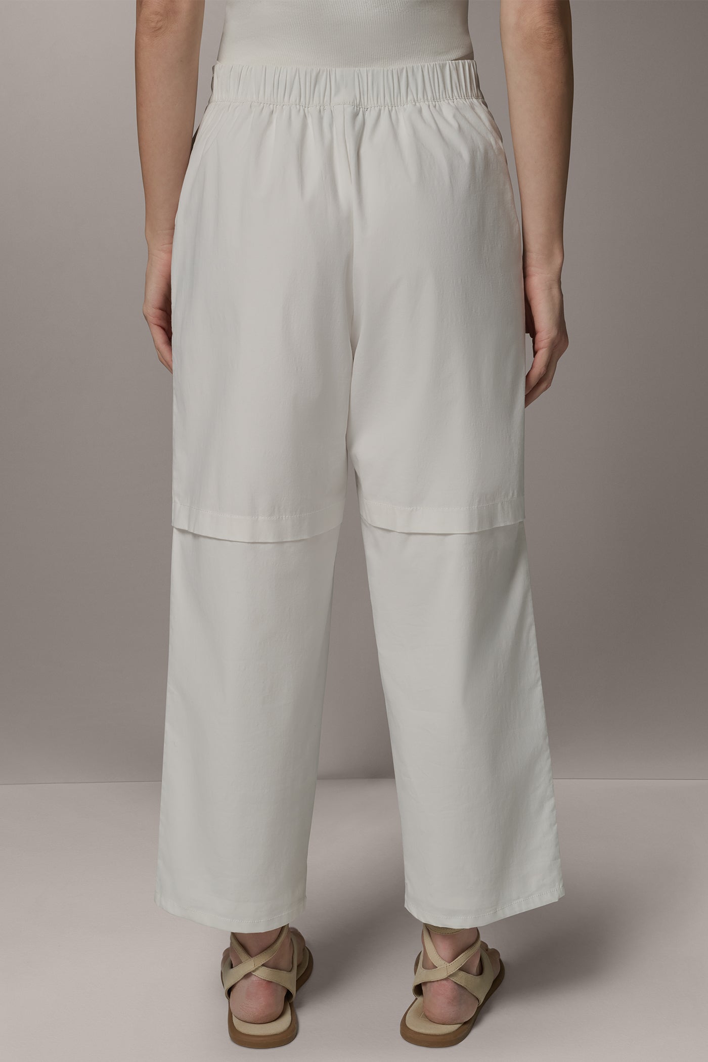 Cream PAPER POPLIN PANT Donna Karan