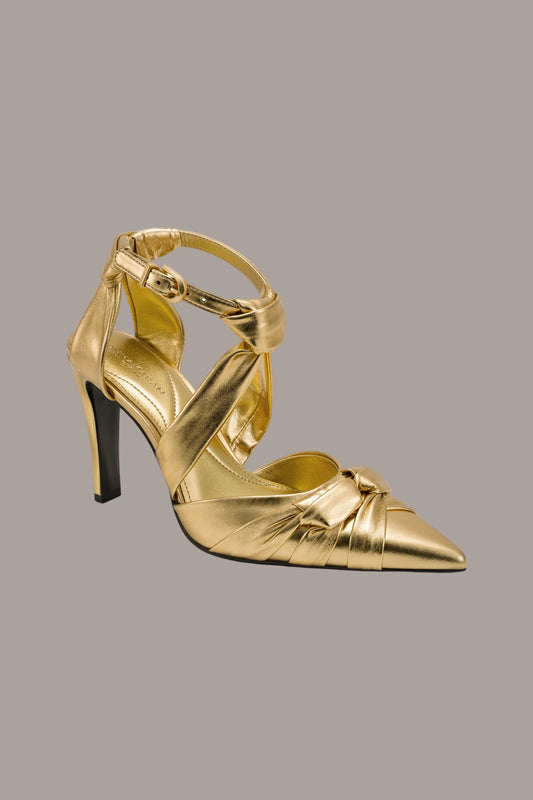 GOLD PHIA METALLIC STRAPPY PUMP Donna Karan