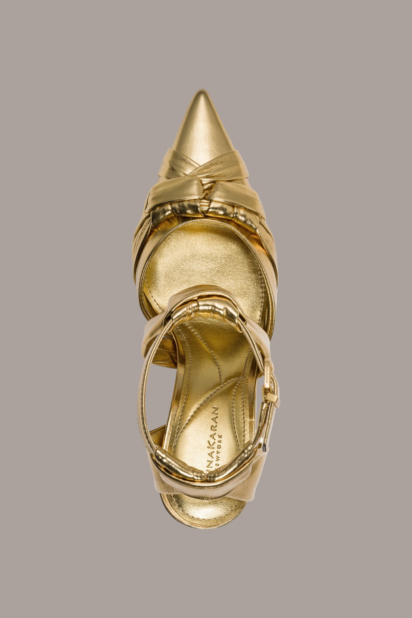 GOLD PHIA METALLIC STRAPPY PUMP Donna Karan