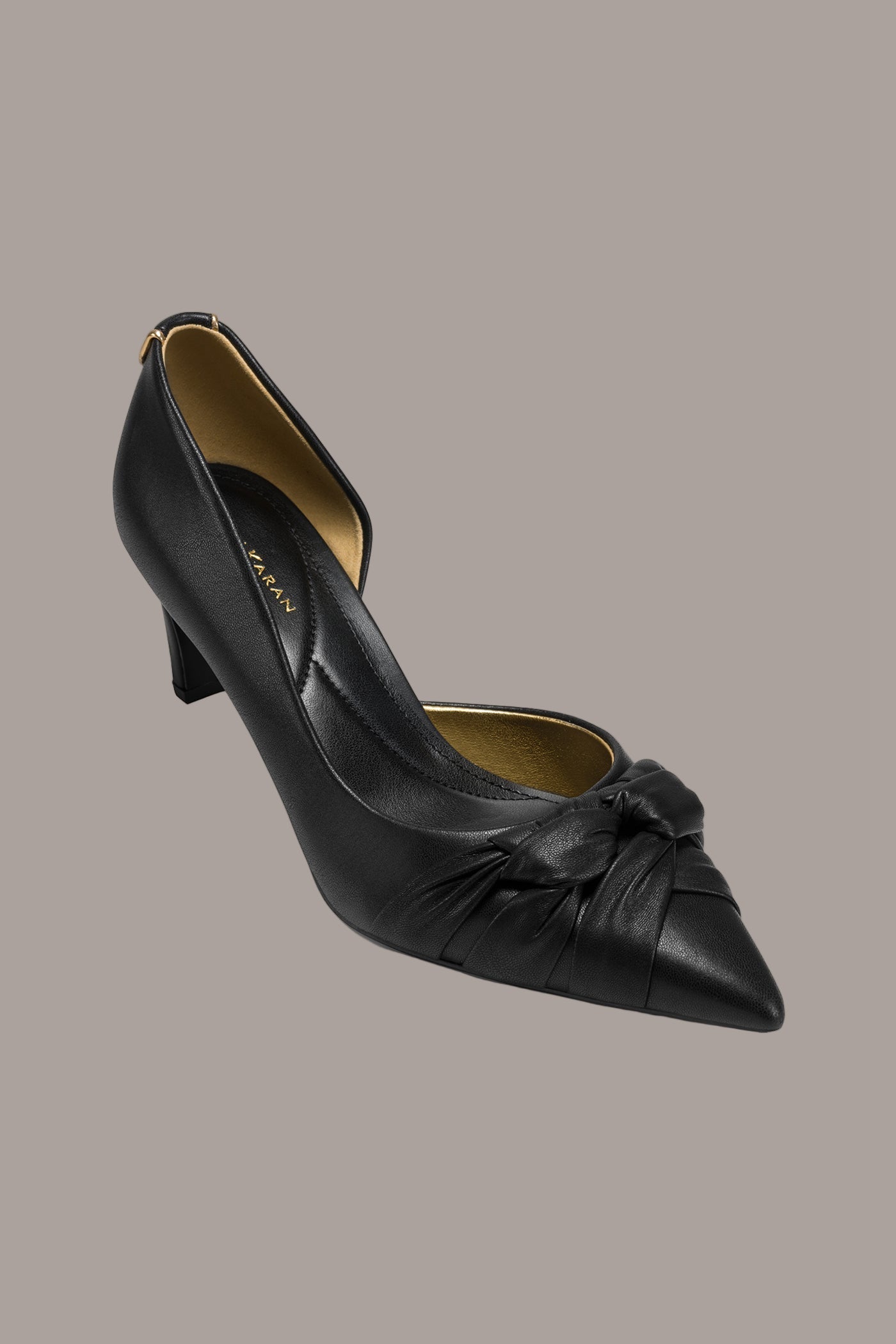 Black PAIGEY GATHERED MID PUMP Donna Karan