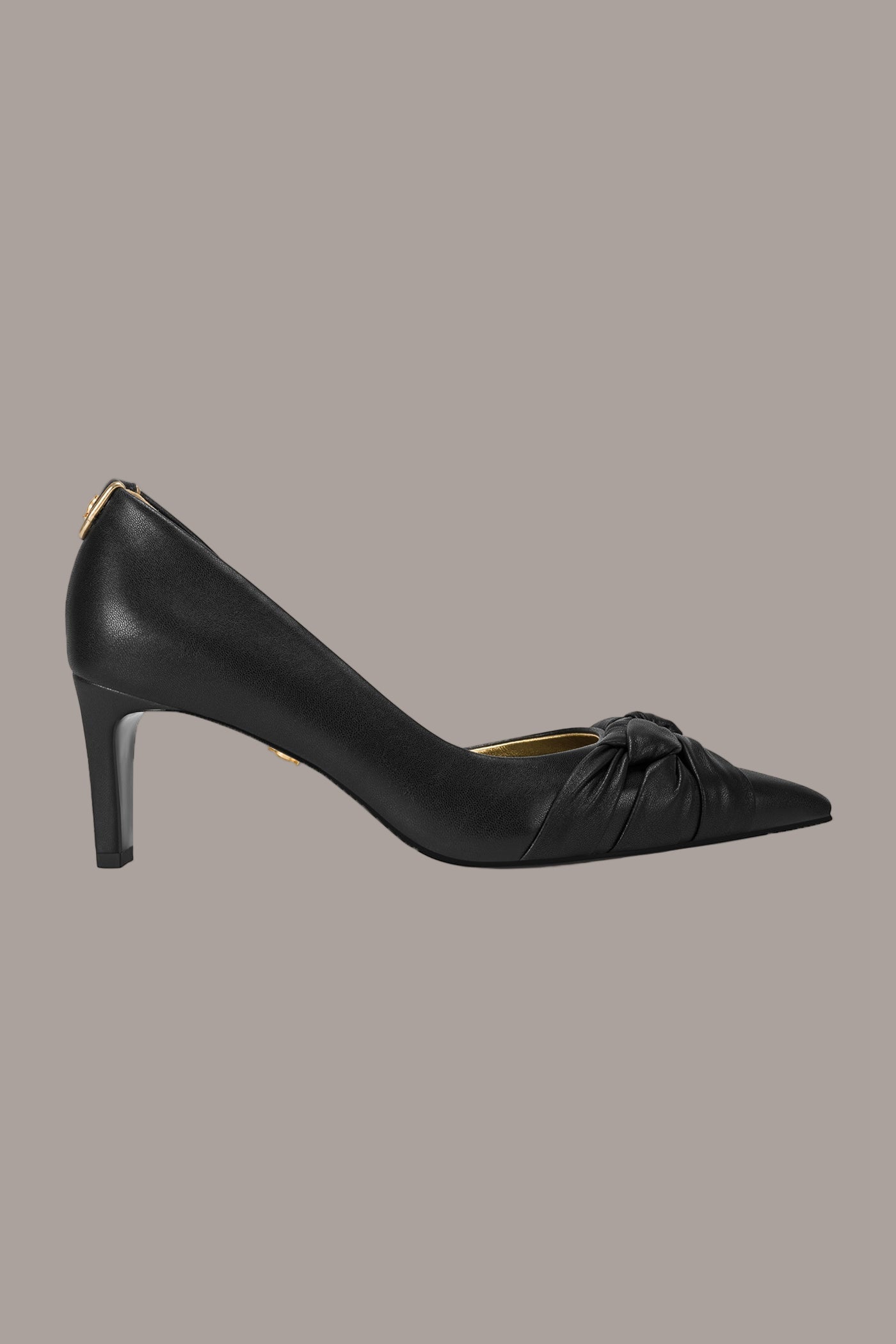 Black PAIGEY GATHERED MID PUMP Donna Karan