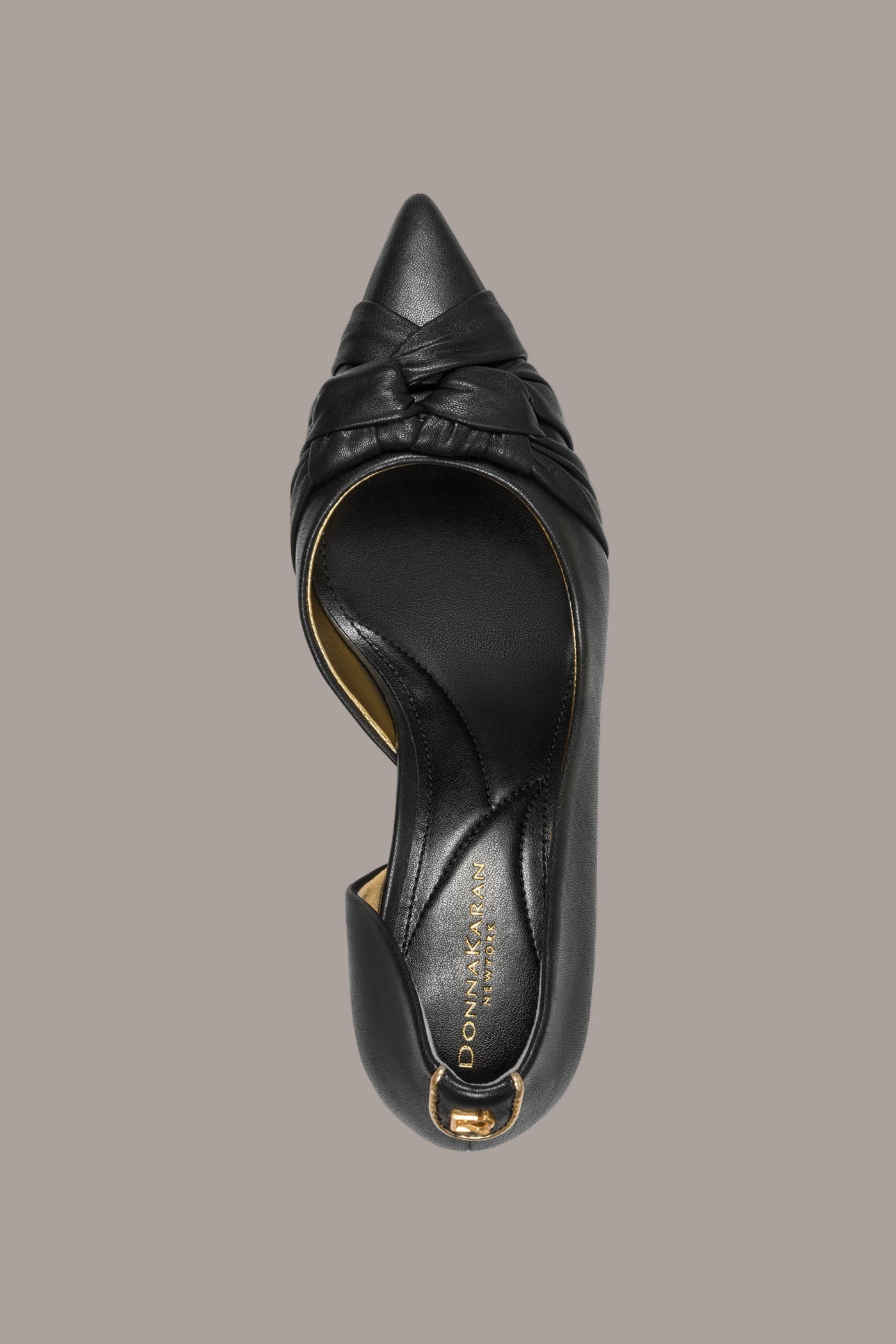 Black PAIGEY GATHERED MID PUMP Donna Karan
