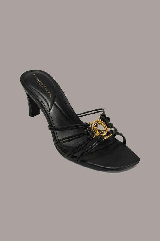 Black BERNADE MULE SANDAL Donna Karan