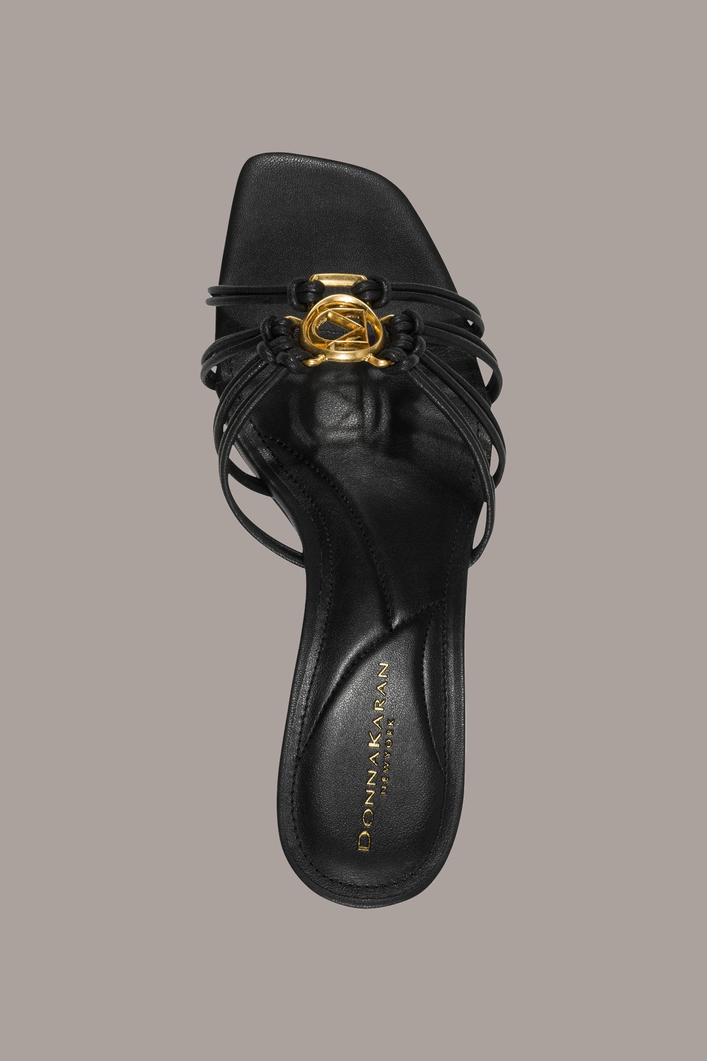Black BERNADE MULE SANDAL Donna Karan