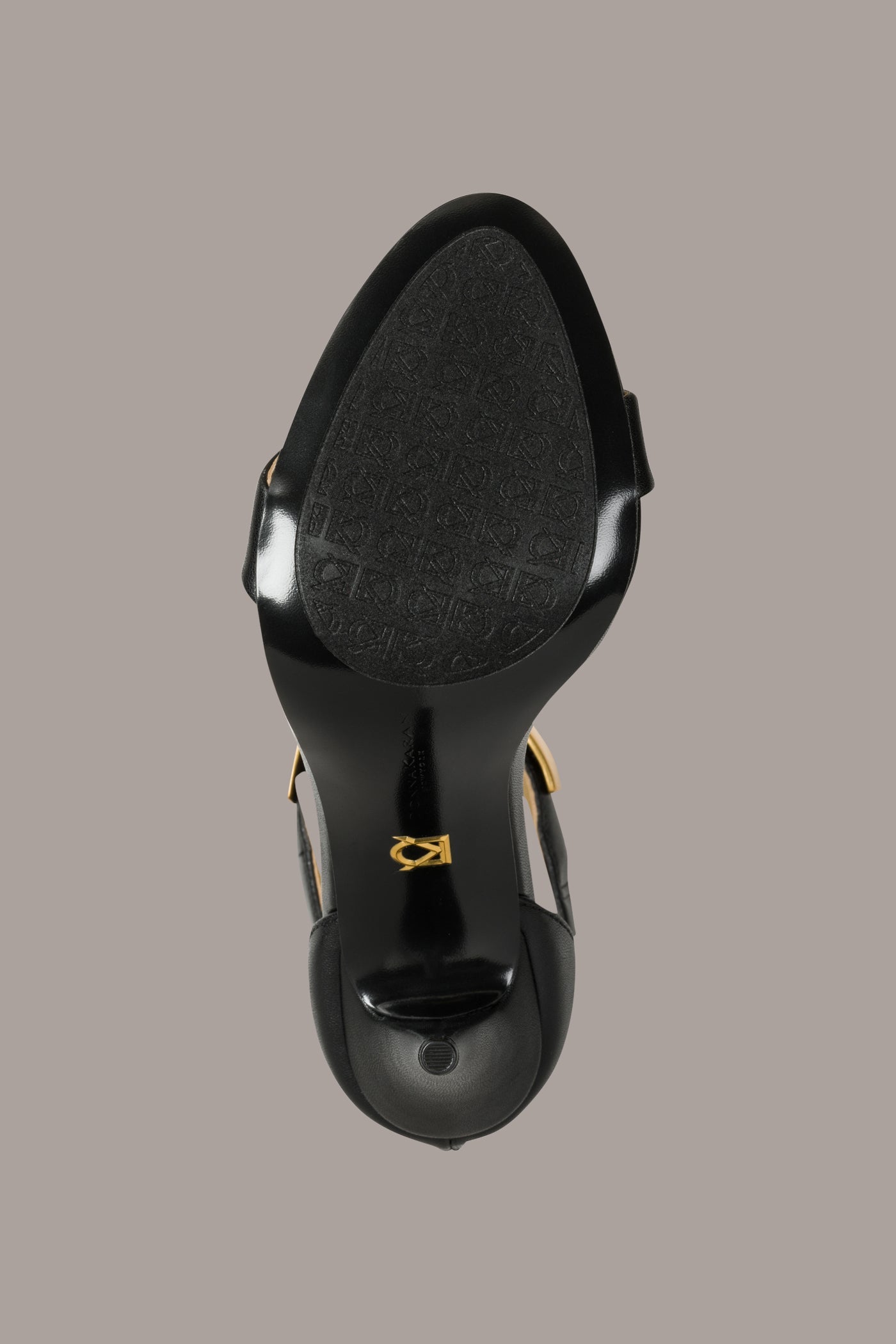 Black SABINA ANKLE STRAP SANDAL Donna Karan