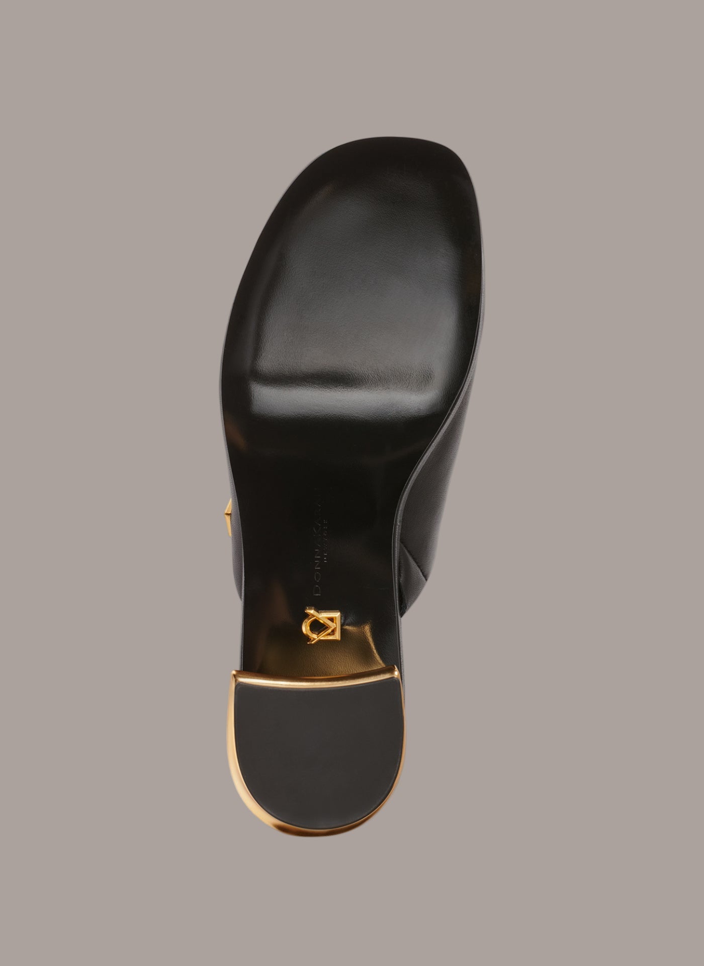 Black TINLEY LEATHER MULE SANDAL Donna Karan
