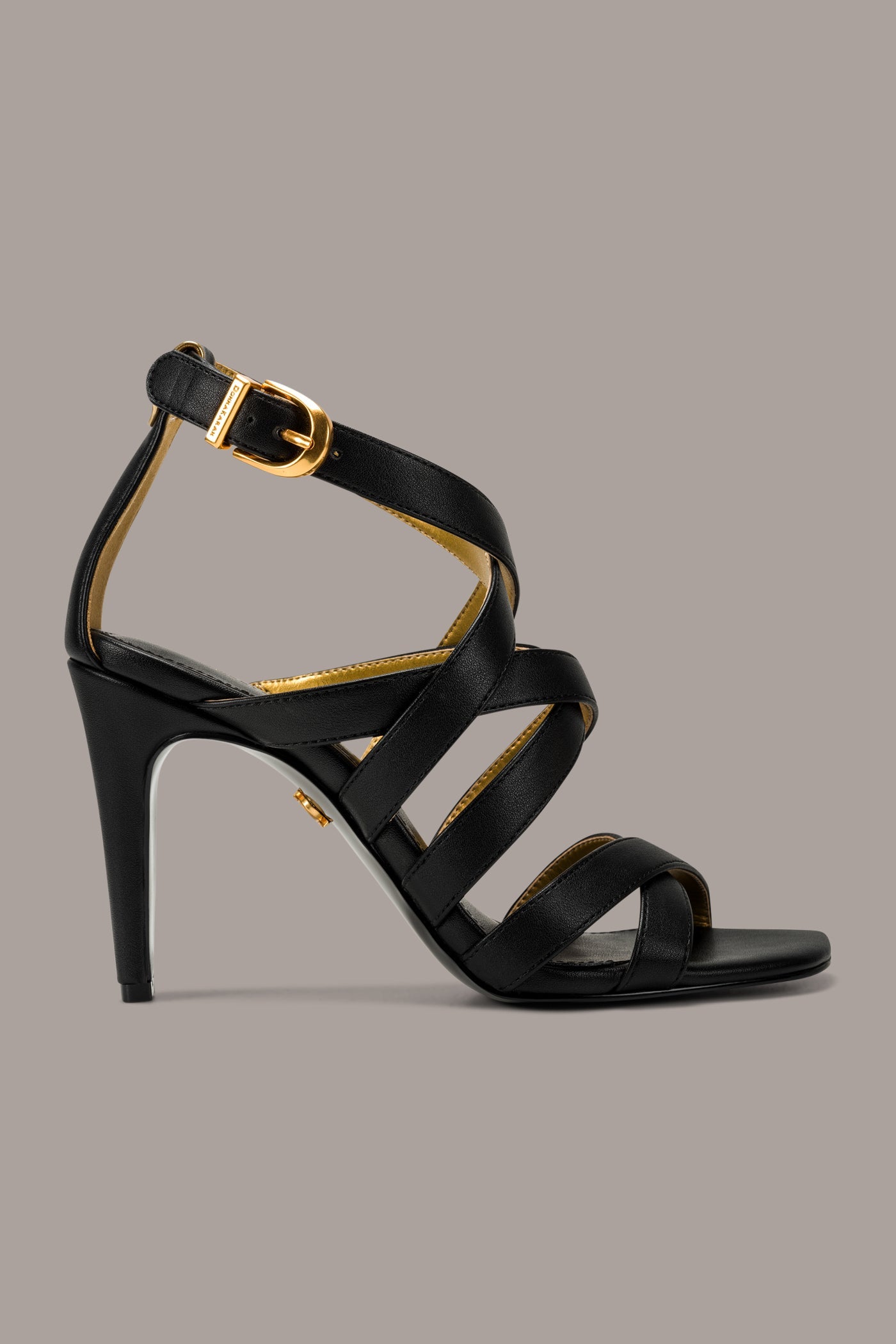 Black BRIARROSE ANKLE-STRAP SANDAL Donna Karan