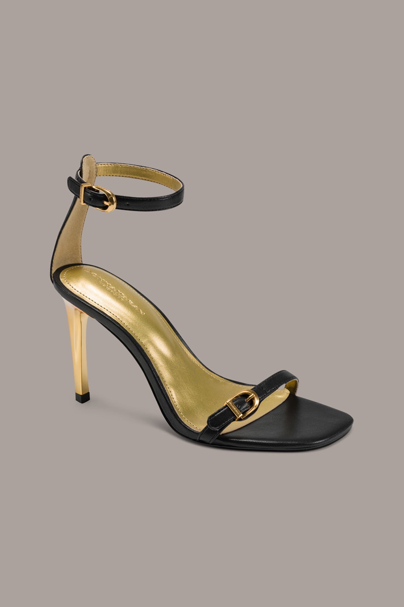 Black PRYCE ANKLE STRAP SANDAL Donna Karan