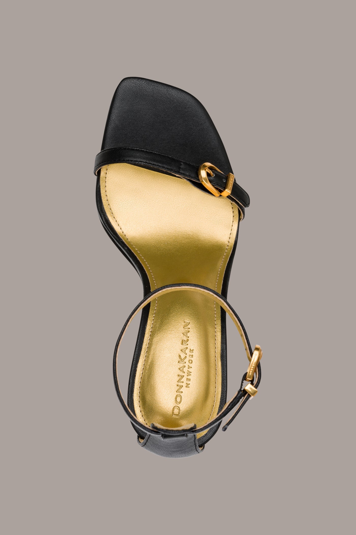 Black PRYCE ANKLE STRAP SANDAL Donna Karan
