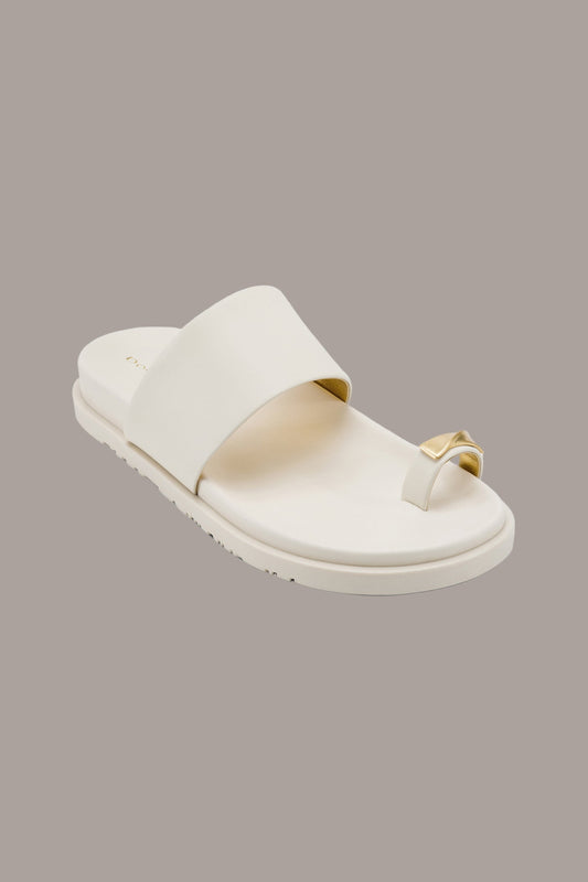 IVORY HOOPER FLAT SANDAL Donna Karan