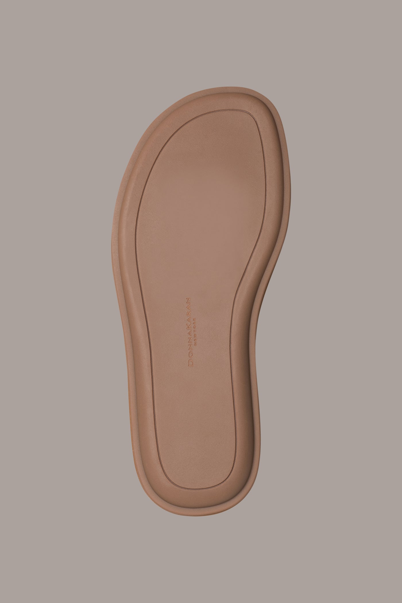 Tan TABITHA ANKLE STRAP FLAT SANDAL Donna Karan