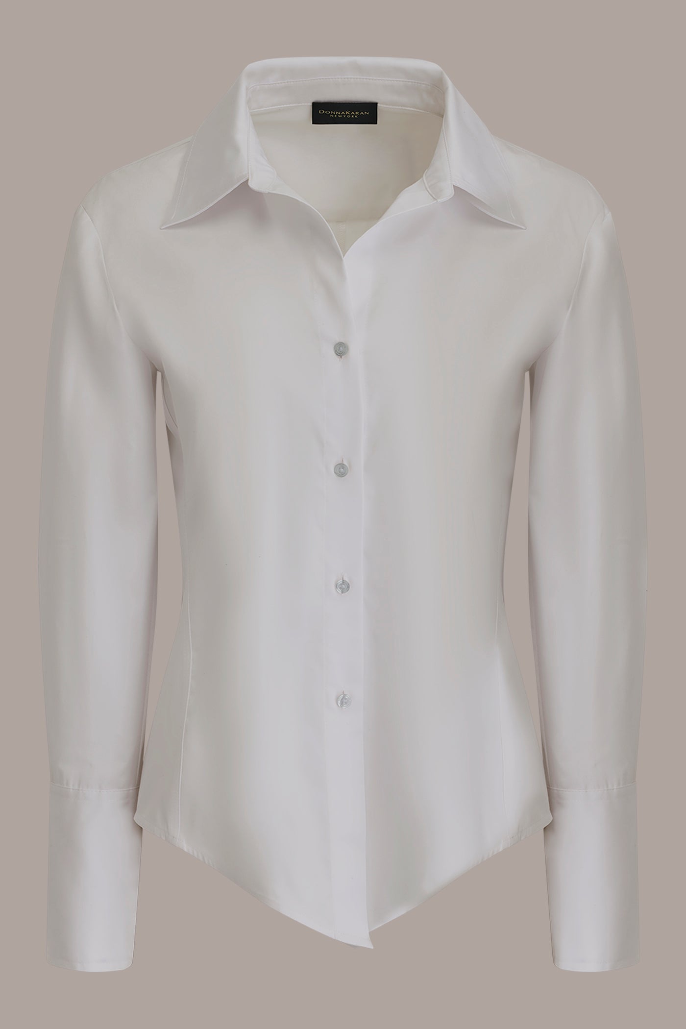 White CROPPED WOVEN BLOUSE Donna Karan