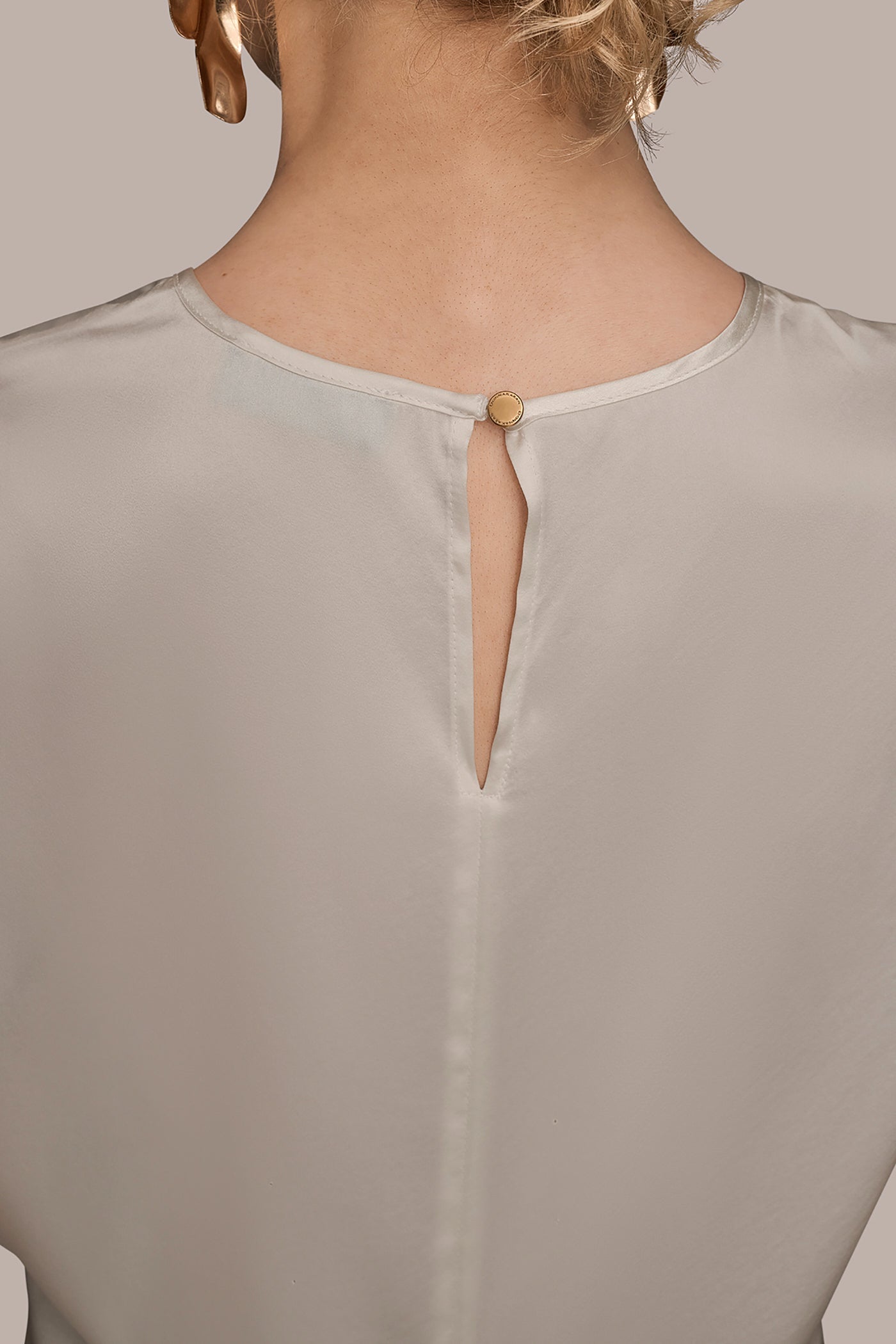 Cream CAP SLEEVE BLOUSE Donna Karan