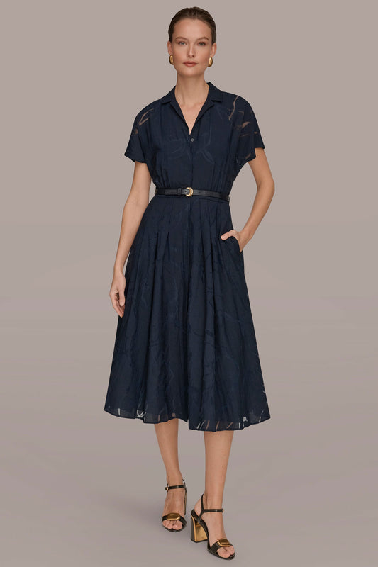 Nightfall SHORT-SLEEVE SHIRT DRESS Donna Karan