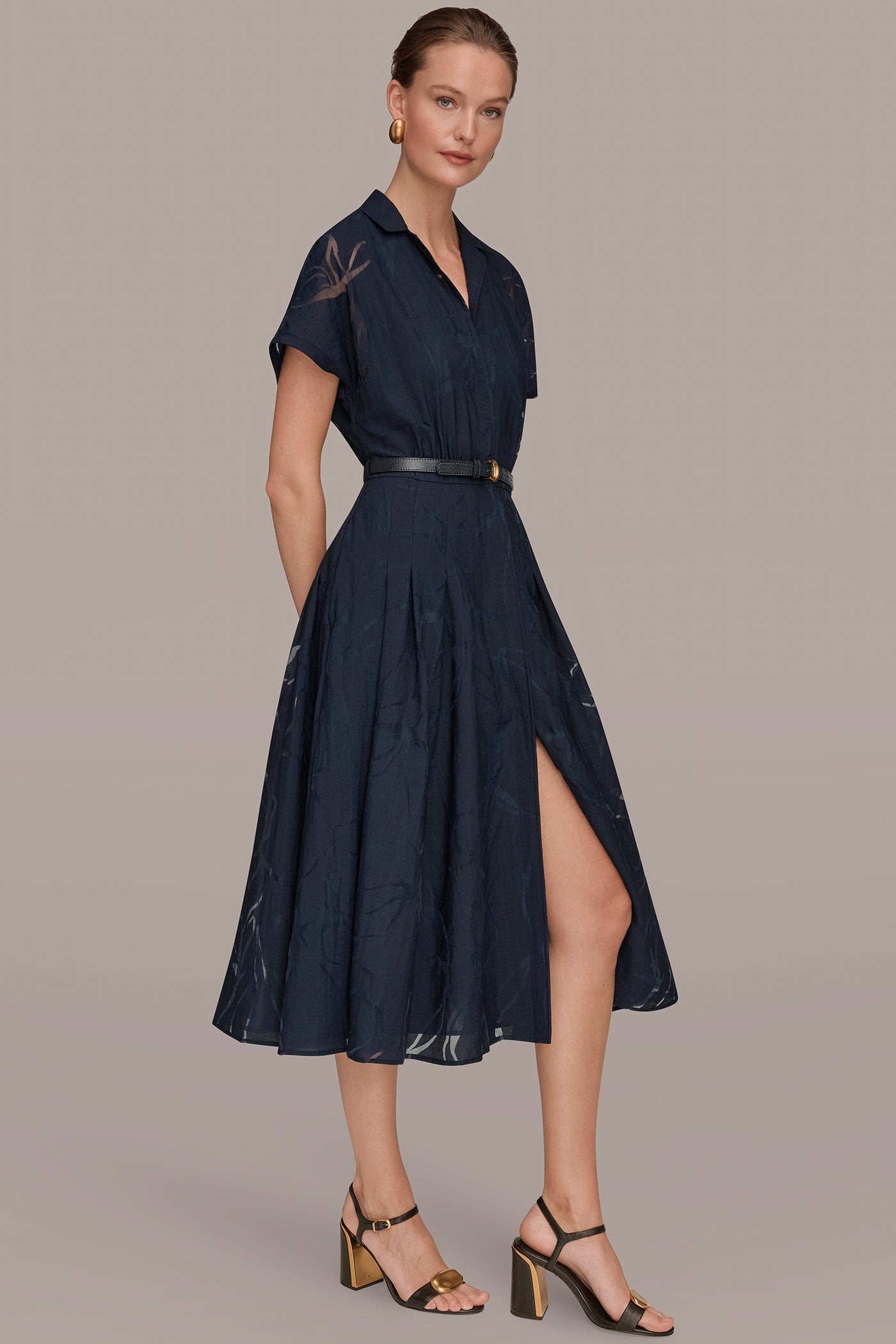 Nightfall SHORT-SLEEVE SHIRT DRESS Donna Karan