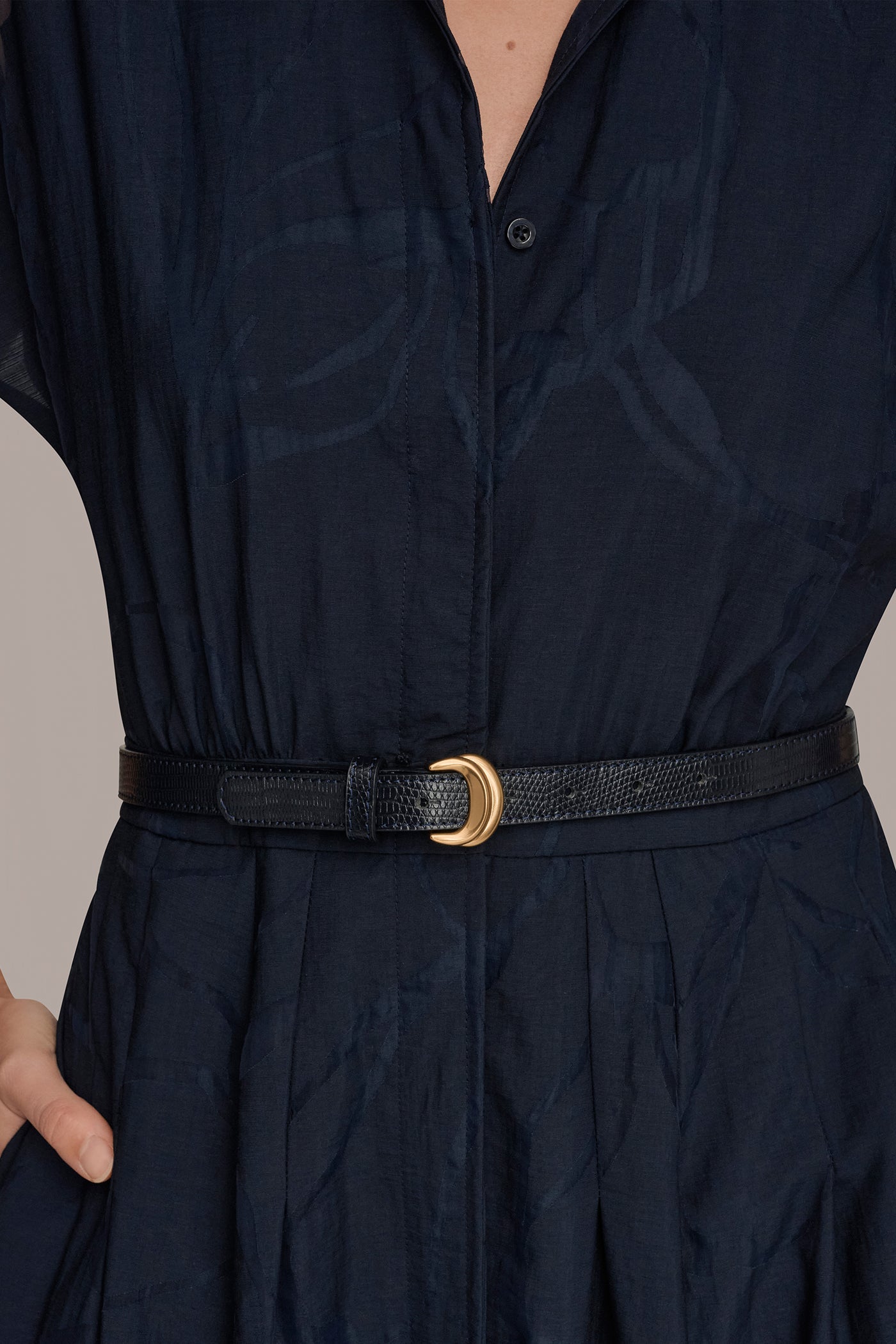 Nightfall SHORT-SLEEVE SHIRT DRESS Donna Karan