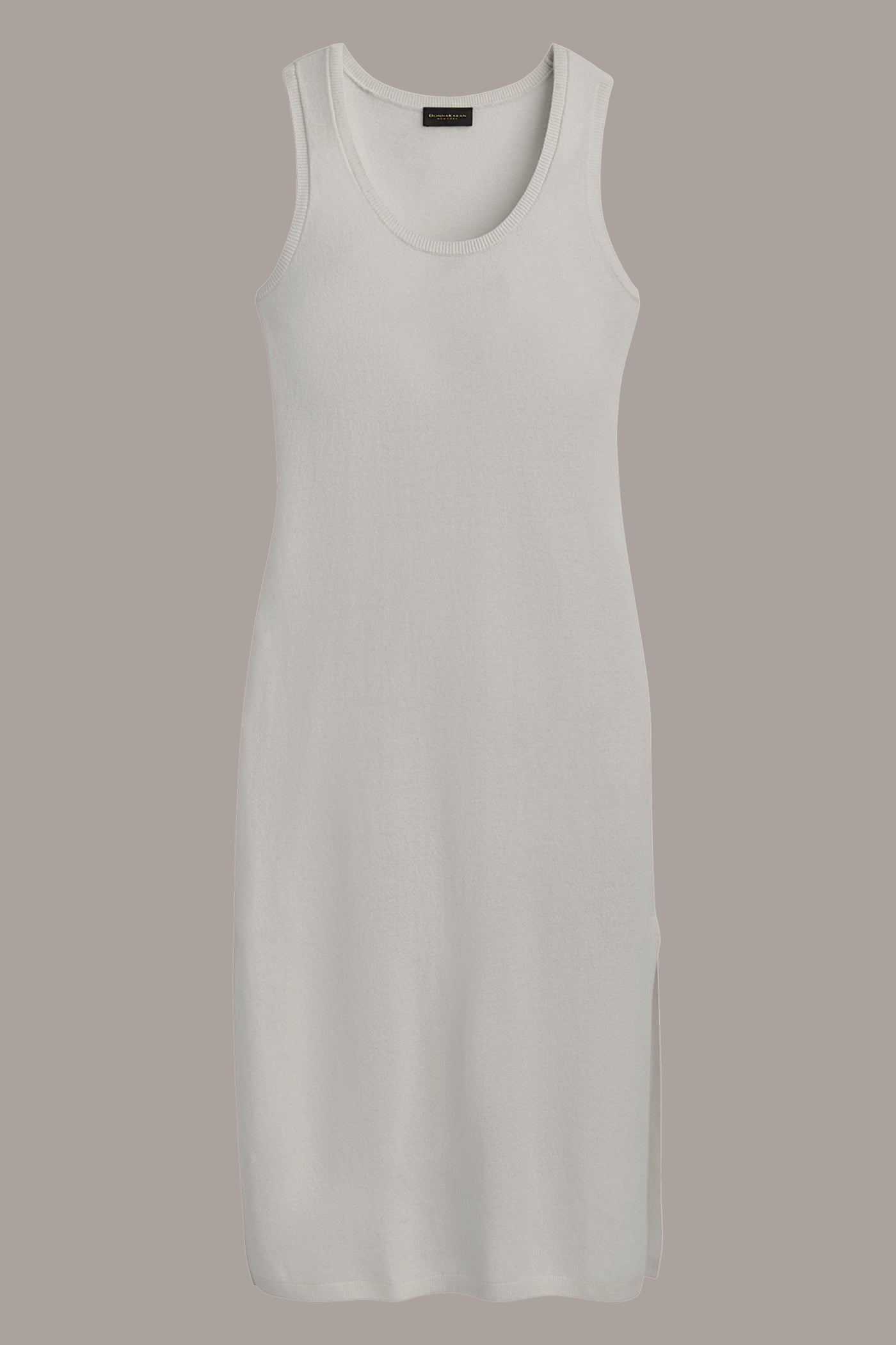 CREAM CASHMERE SLEEVELESS MIDI TANK DRESS Donna Karan