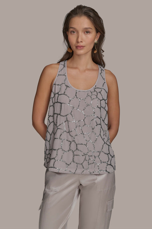 CLAY SHELL WITH SEQUIN DETAIL Donna Karan