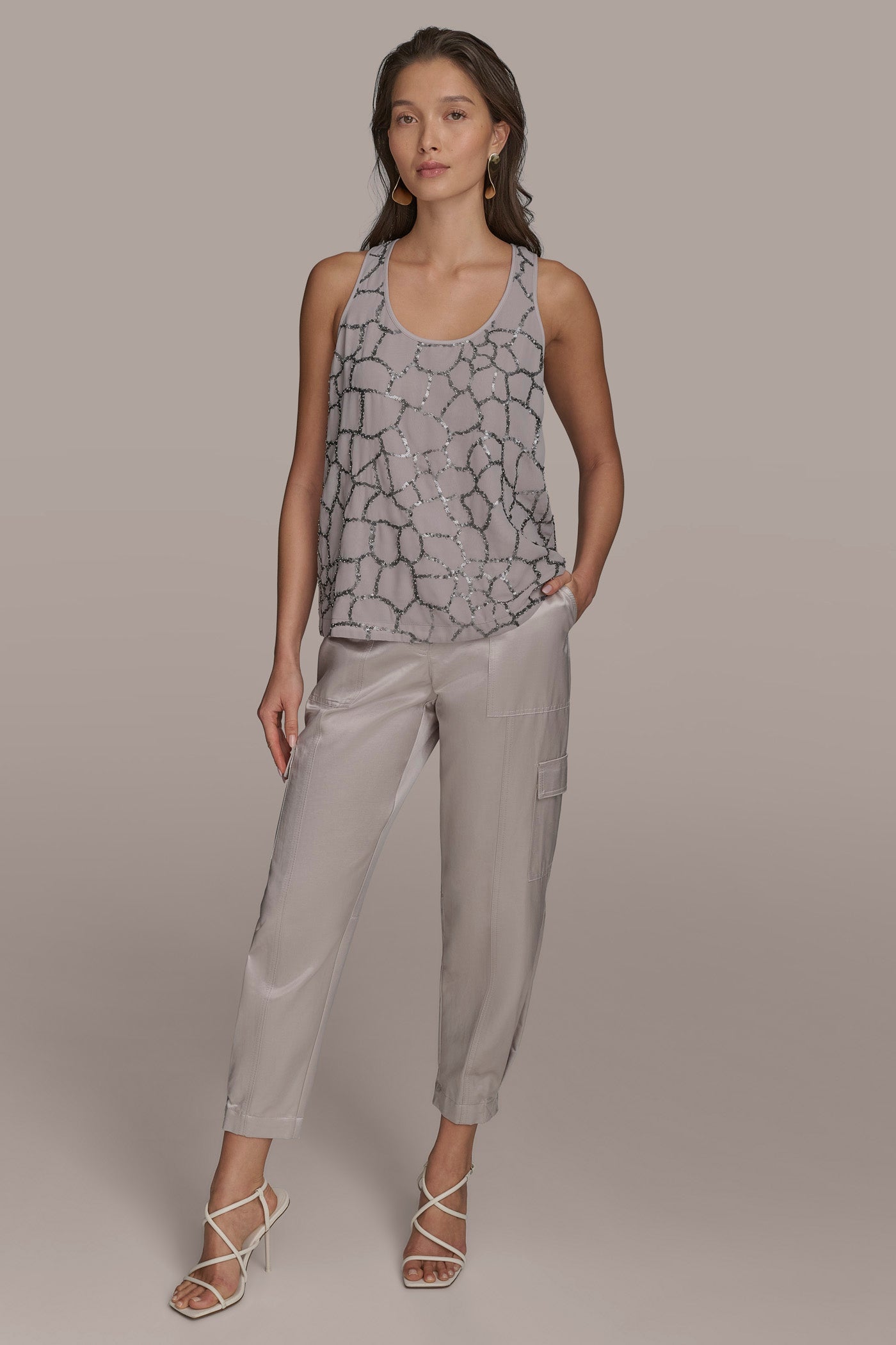 CLAY SHELL WITH SEQUIN DETAIL Donna Karan