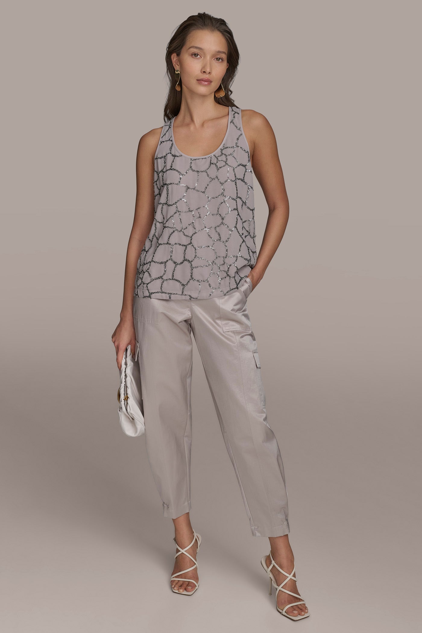 CLAY SHELL WITH SEQUIN DETAIL Donna Karan