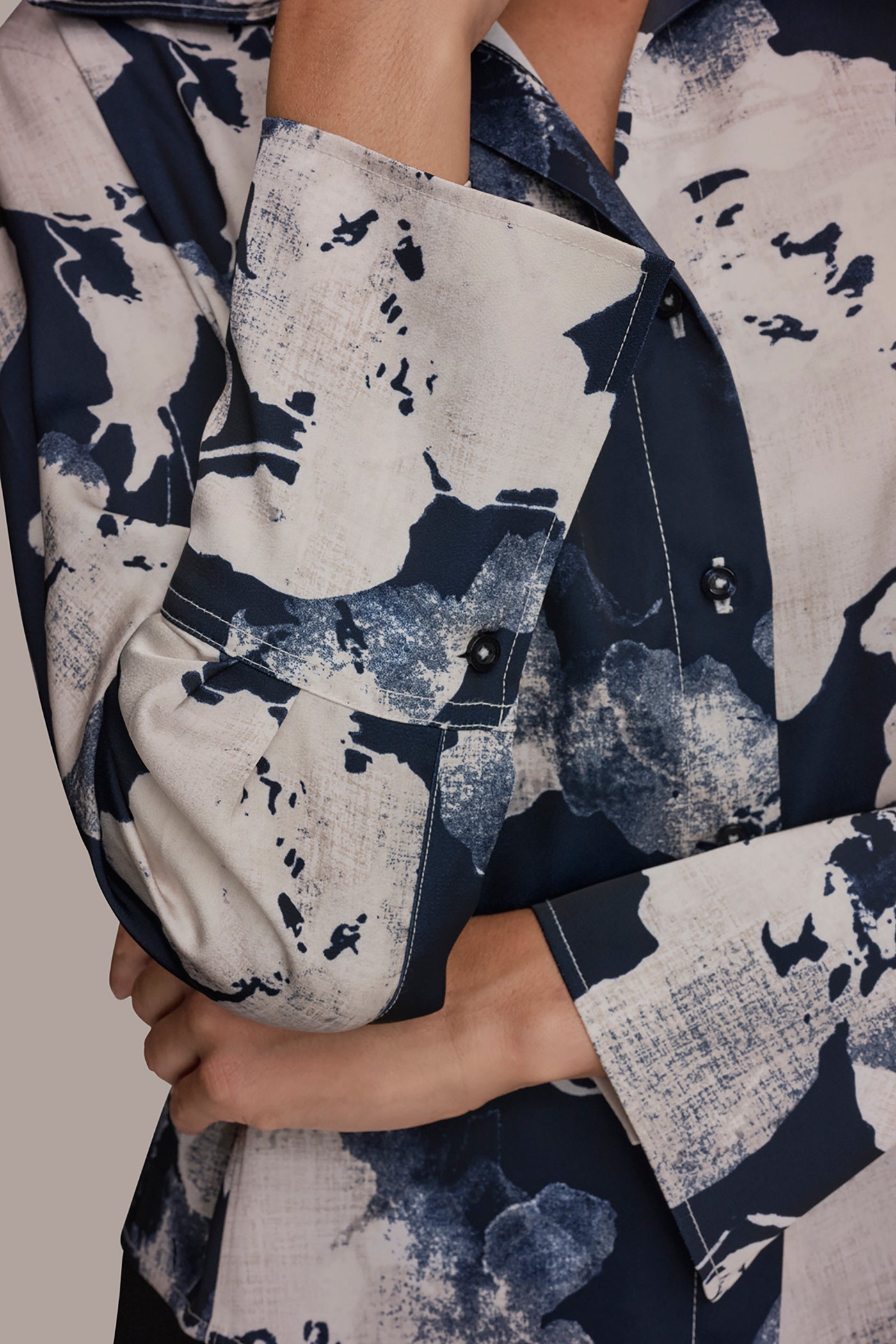 Nightfall Multi FLORAL PRINT HIGH-LOW BLOUSE Donna Karan