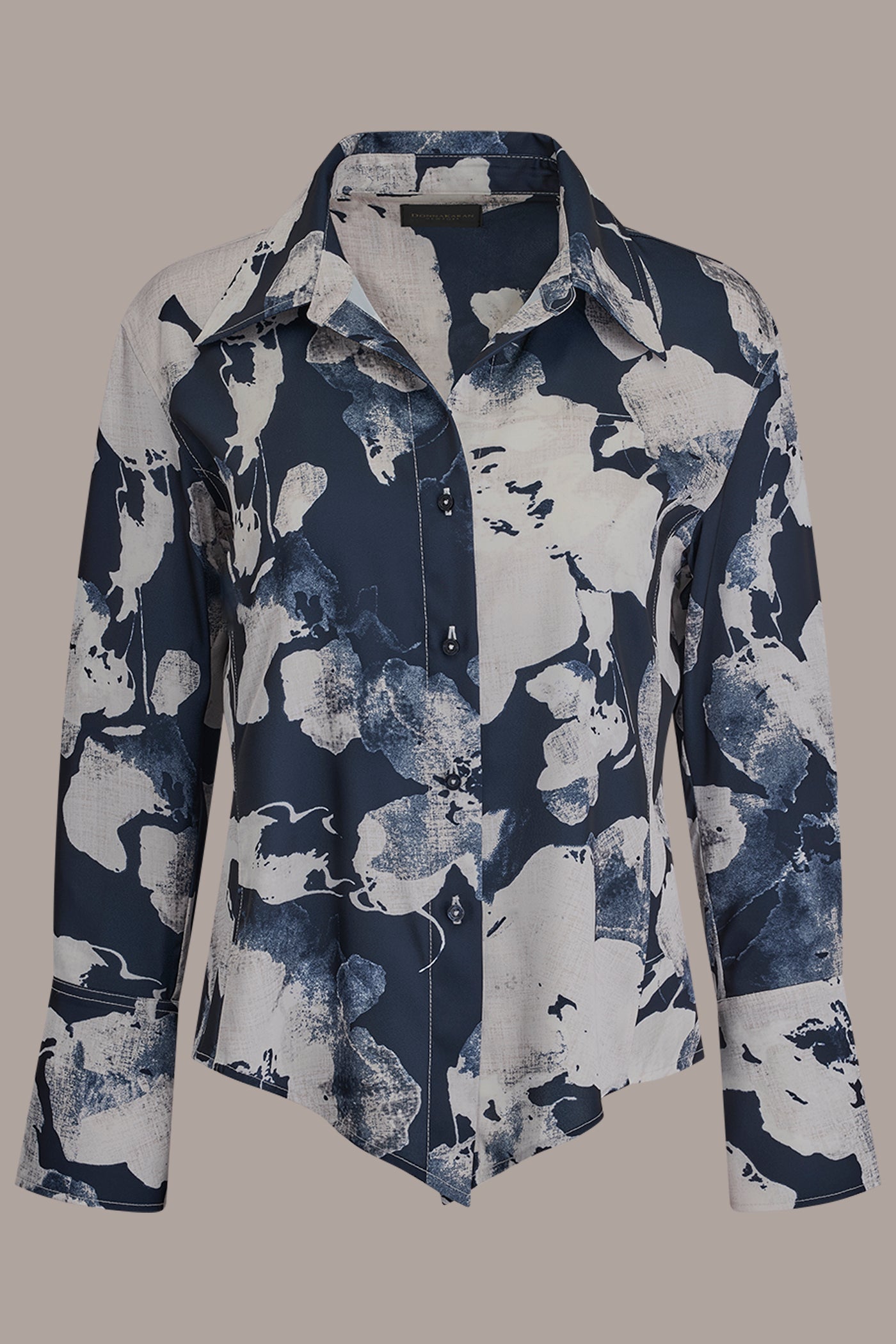 Nightfall Multi FLORAL PRINT HIGH-LOW BLOUSE Donna Karan
