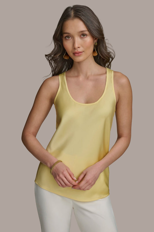 PANNA COTTA SOLID SLEEVELESS SHELL Donna Karan