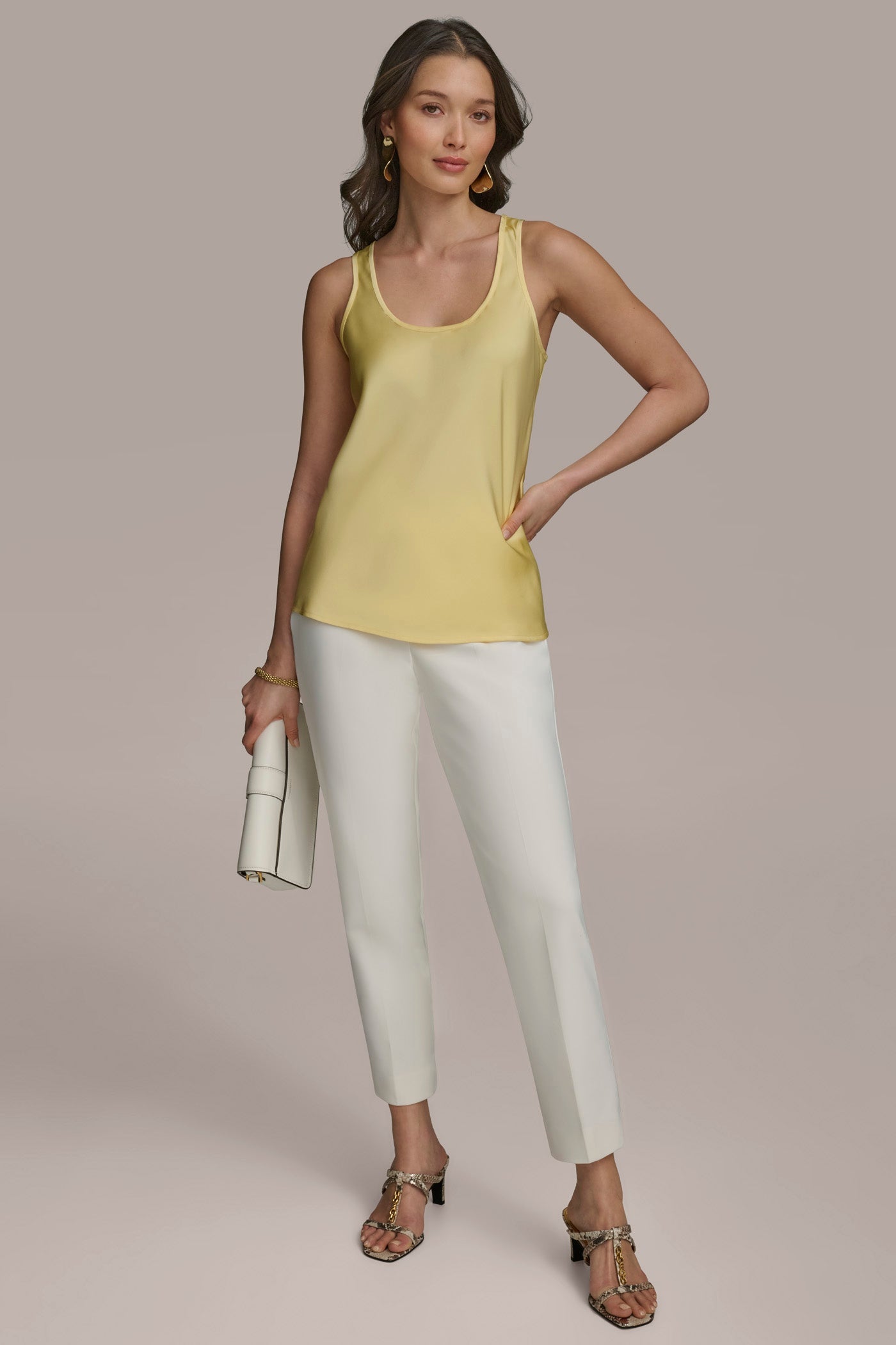 PANNA COTTA SOLID SLEEVELESS SHELL Donna Karan