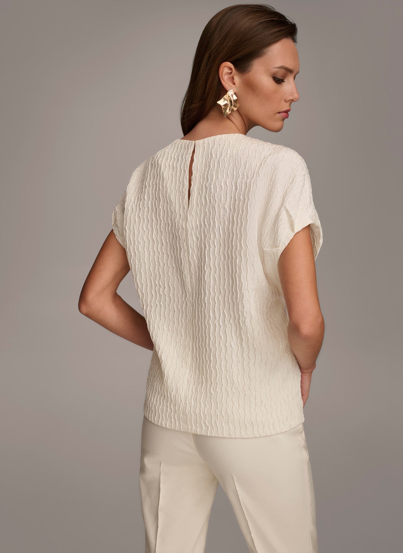 Cream OVERSIZED BLOUSE Donna Karan