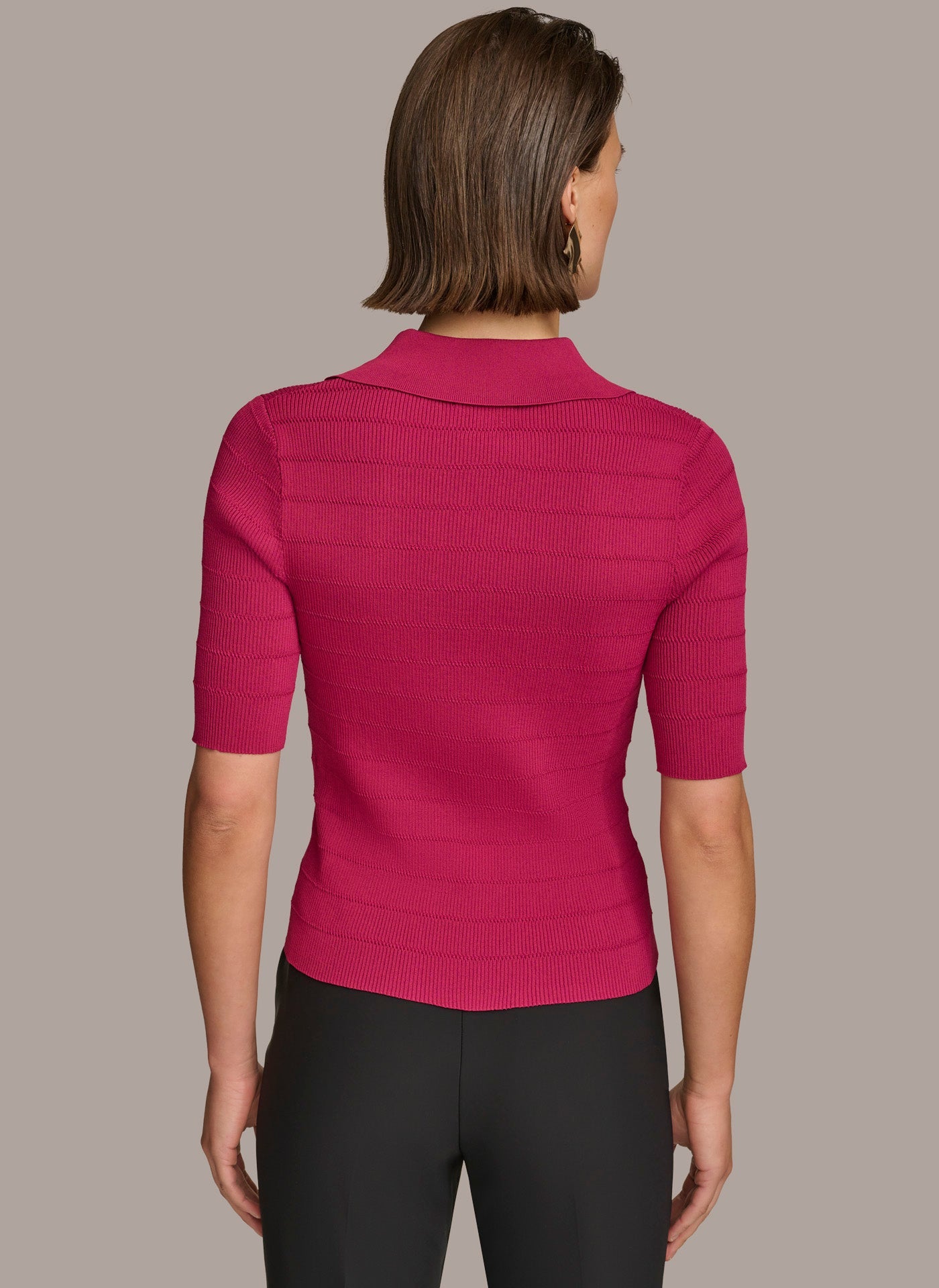 CACTUS FLOWER COLLAR BUTTON TOP Donna Karan