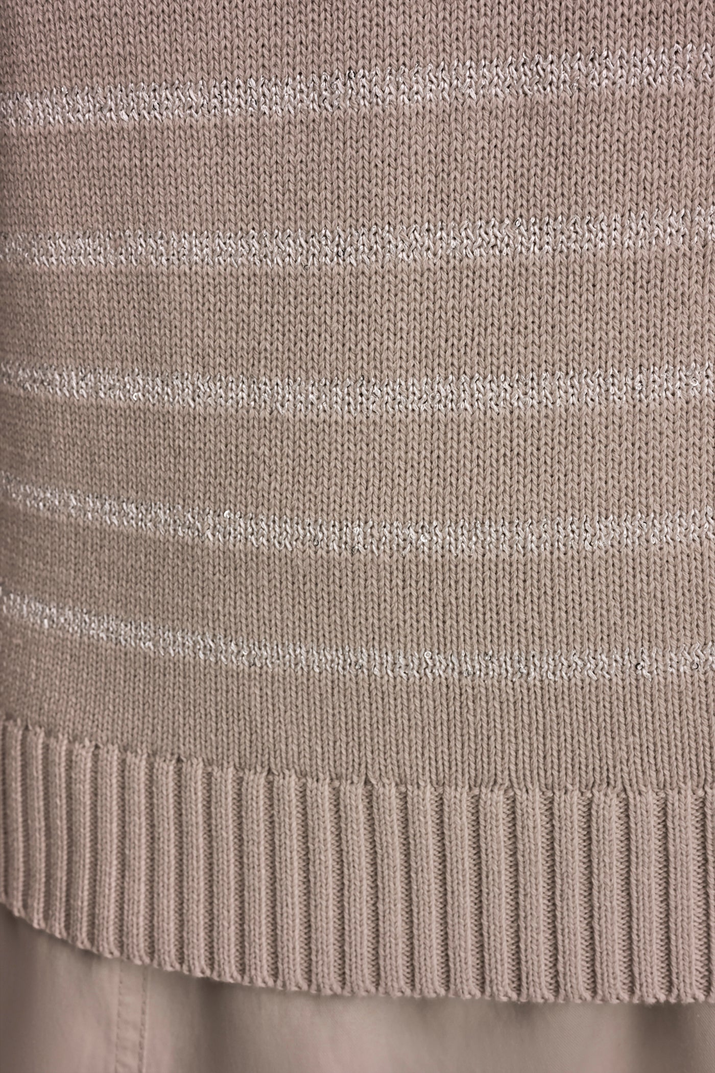 Tuscan Grey SEQUIN STRIPE SWEATER Donna Karan