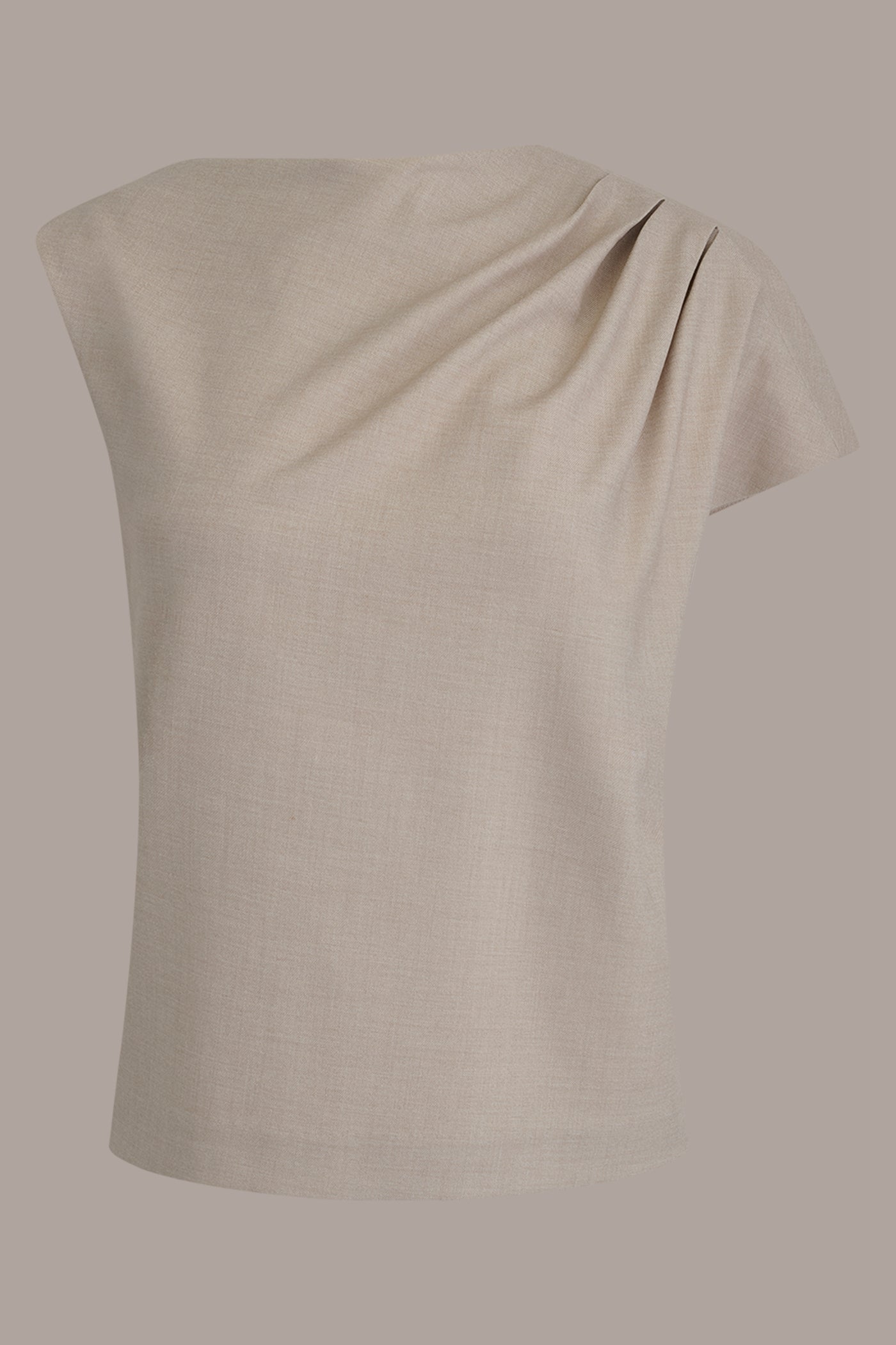 Tuscan Grey ASYMMETRIC DRAPE BLOUSE Donna Karan