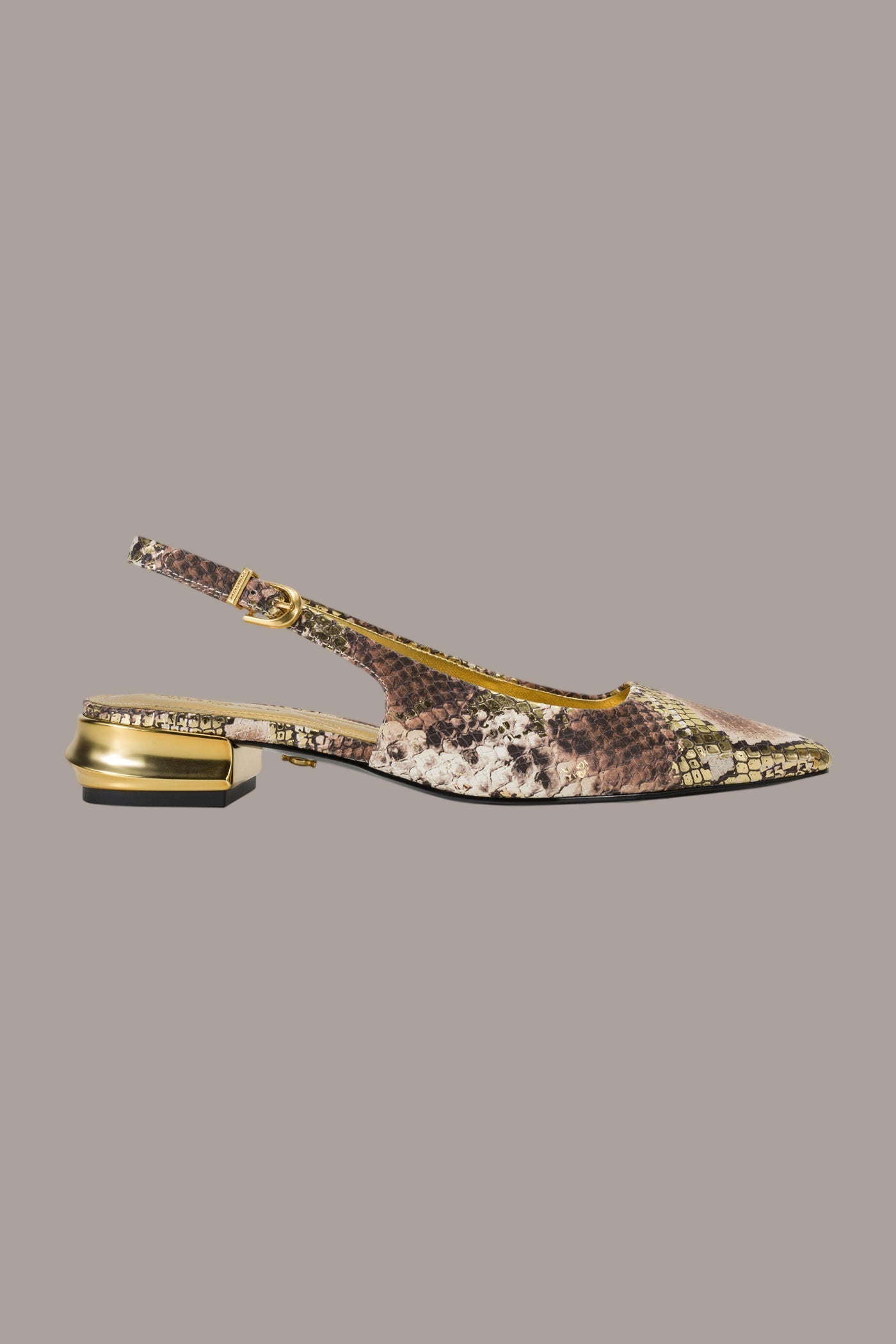 Cognac/Gold SAVITA POINTED SLINGBACK FLAT Donna Karan