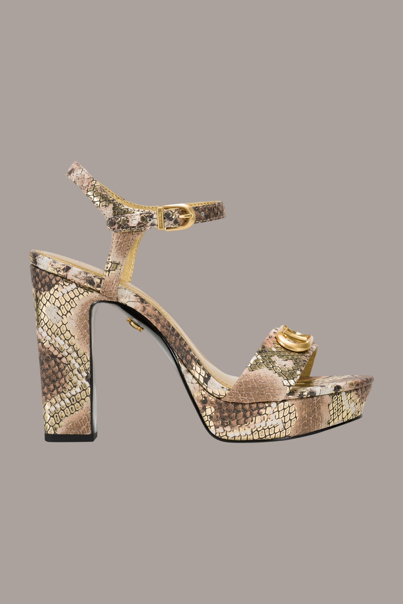 Cognac/Gold SHEPARD PLATFORM SANDAL Donna Karan