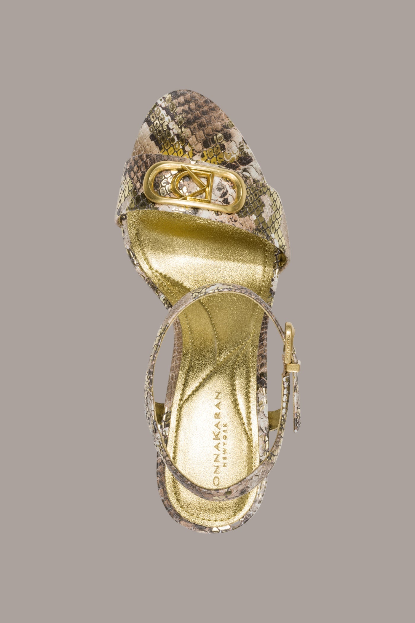 Cognac/Gold SHEPARD PLATFORM SANDAL Donna Karan